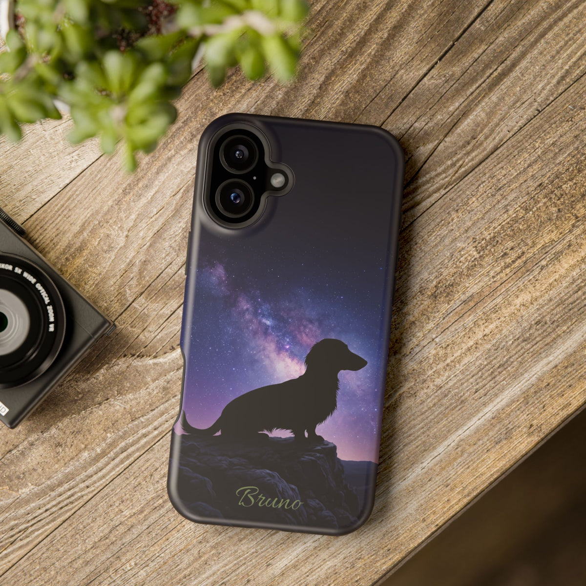 Personalized Dachshund Starry Night Phone Case — Wireless Charging Cover