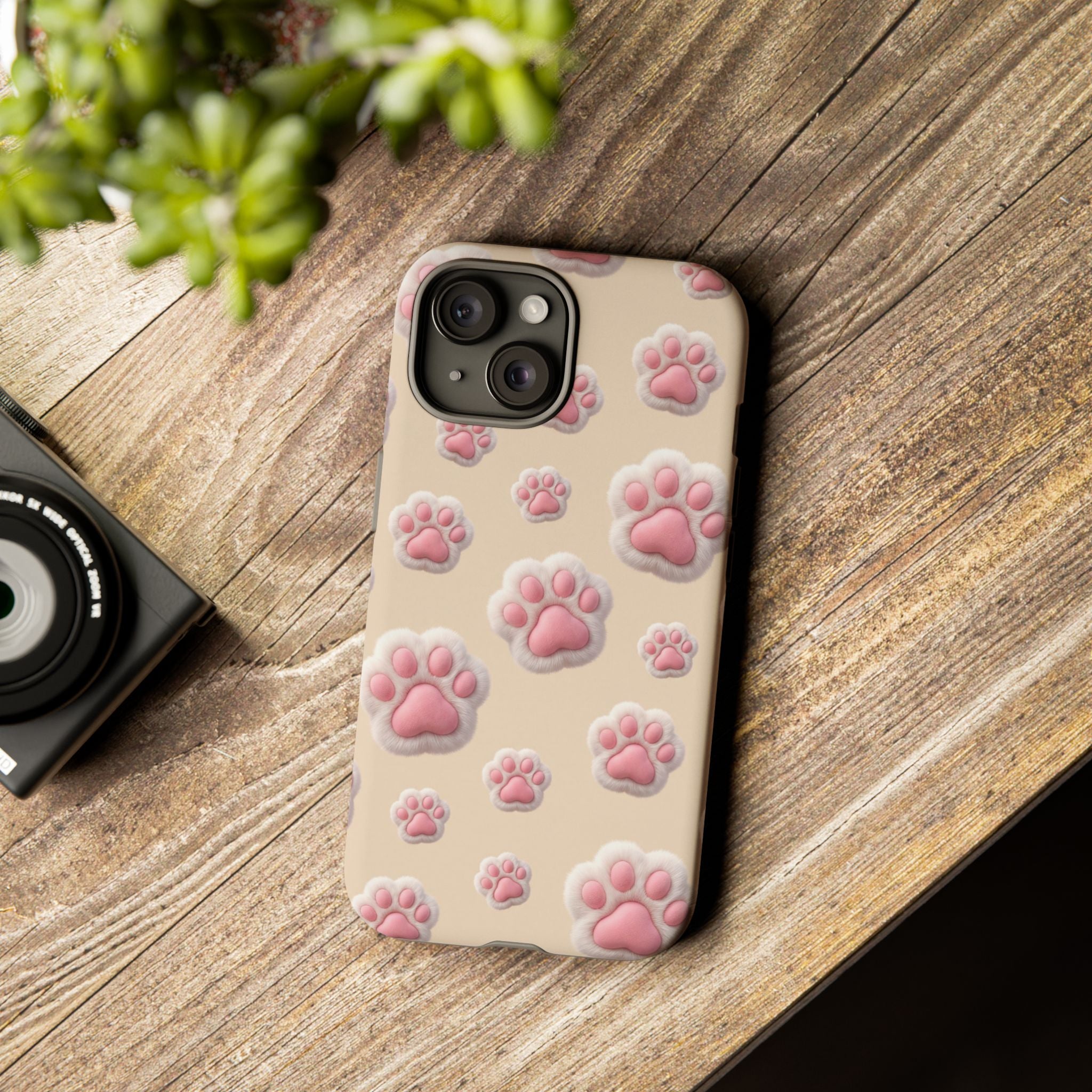 Golden Retriever Paw Print Phone Case | Cute Pink Paw Pattern for Dog Lovers | iPhone & Samsung
