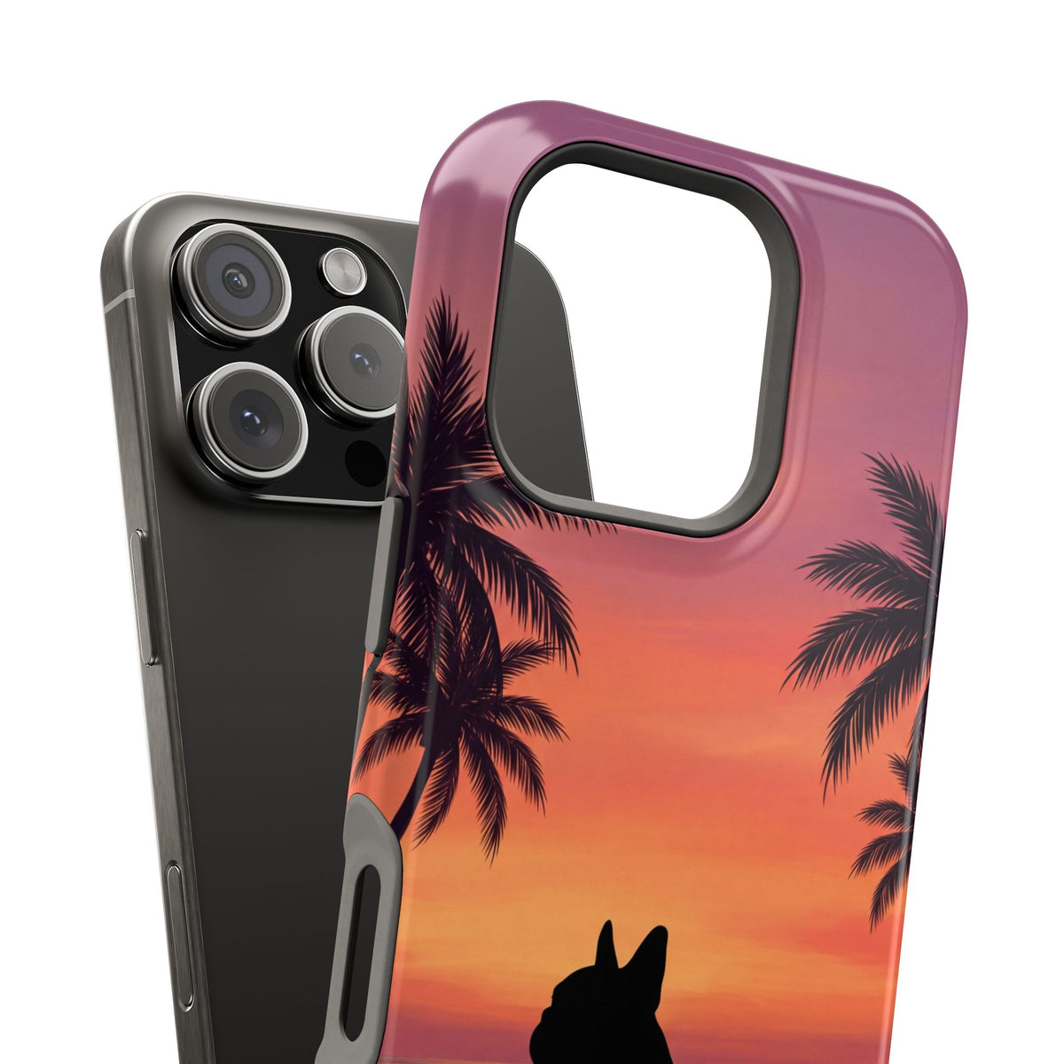 Personalized French Bulldog Tropical Beach Phone Case — Wireless Charging Cover
