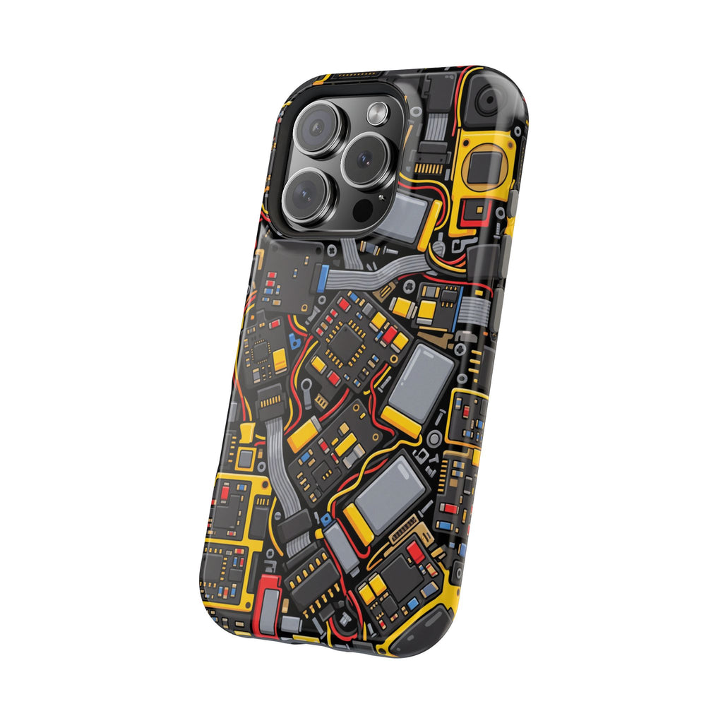 Voltage Board Phone Case — Yellow Circuit Wireless Charging Cover