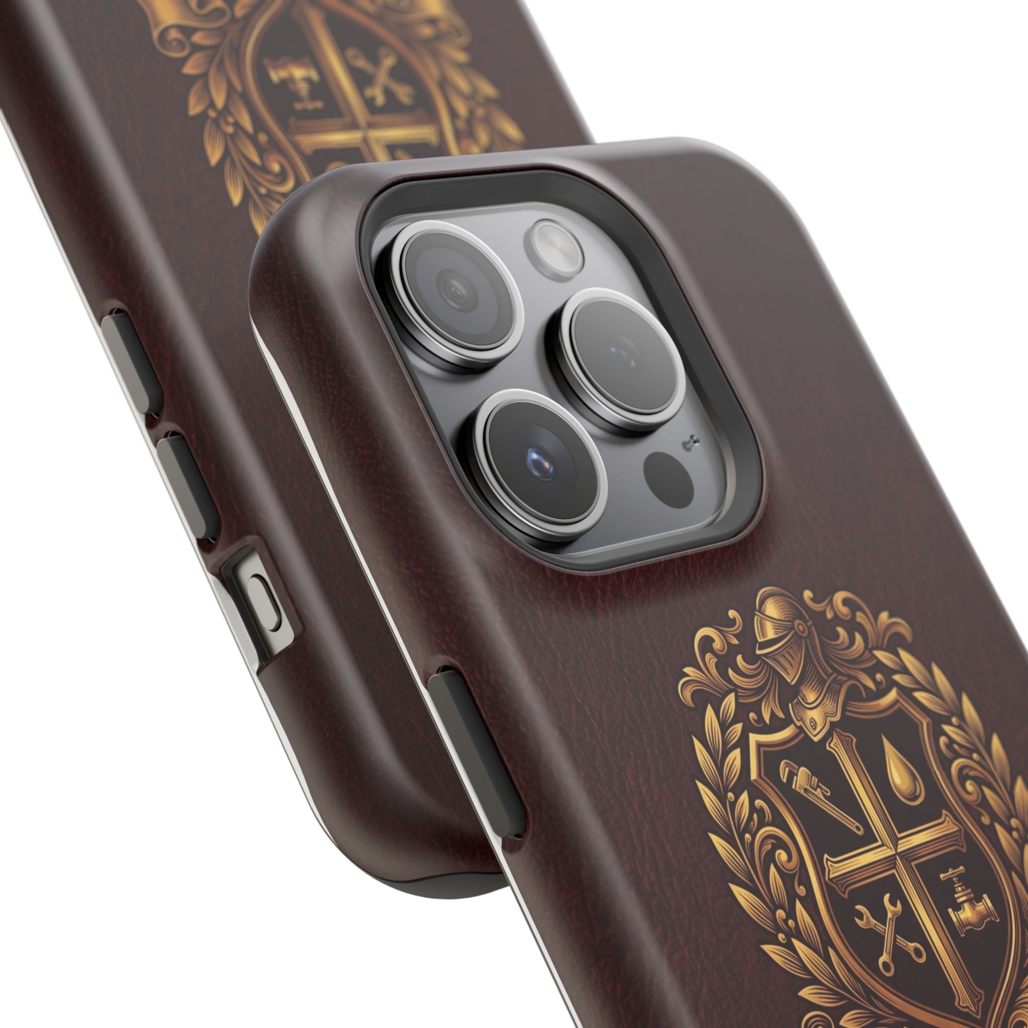 Plumber Crest Phone Case — Heraldic Shield Design Wireless Charging Cover
