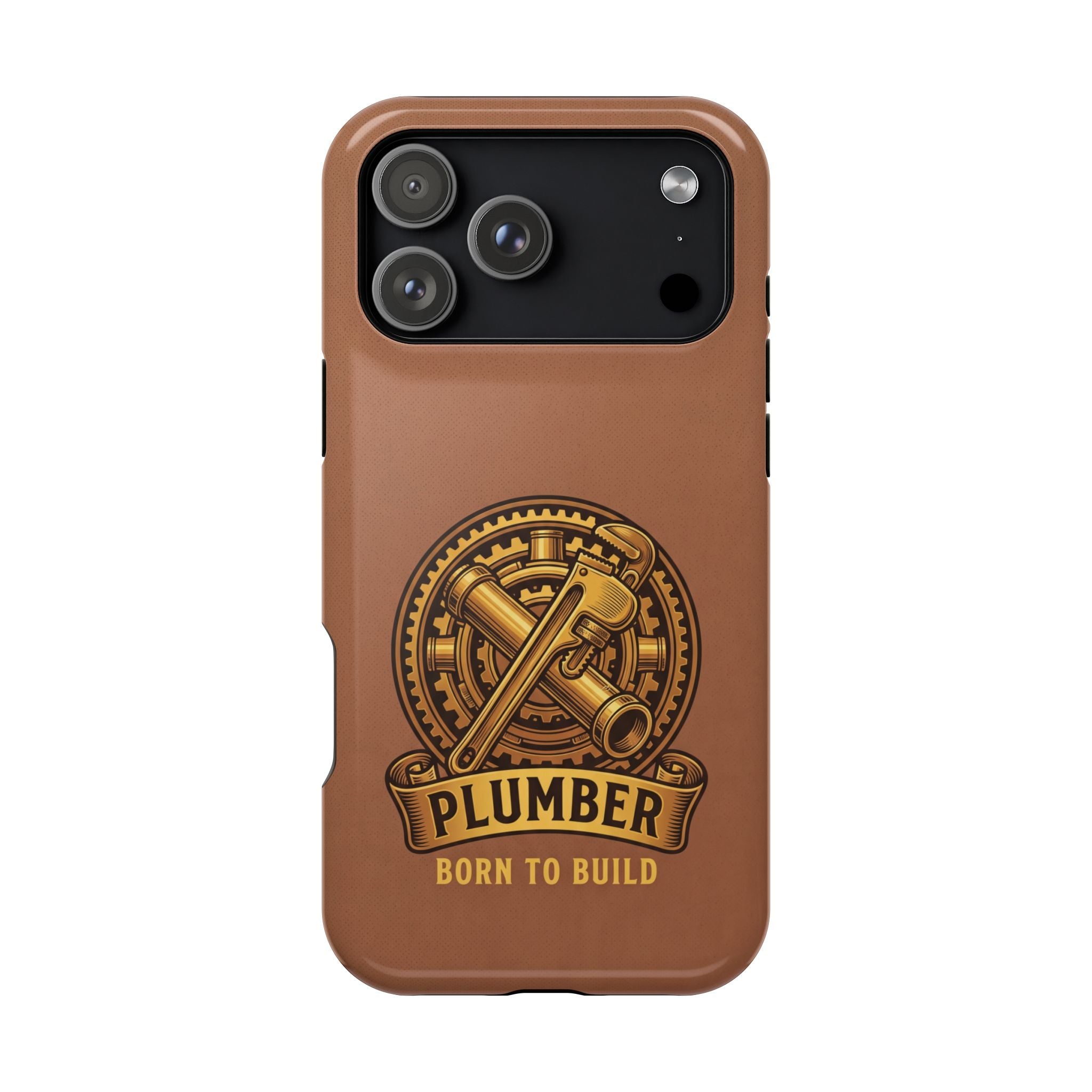 Plumber Born to Build Phone Case — Badge Wireless Charging Cover
