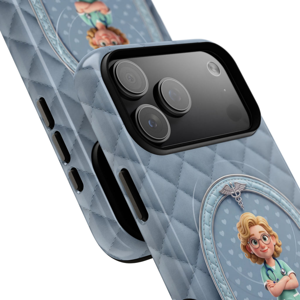 Personalized Nurse Phone Case | Quilted Badge Design, Custom Name iPhone Case
