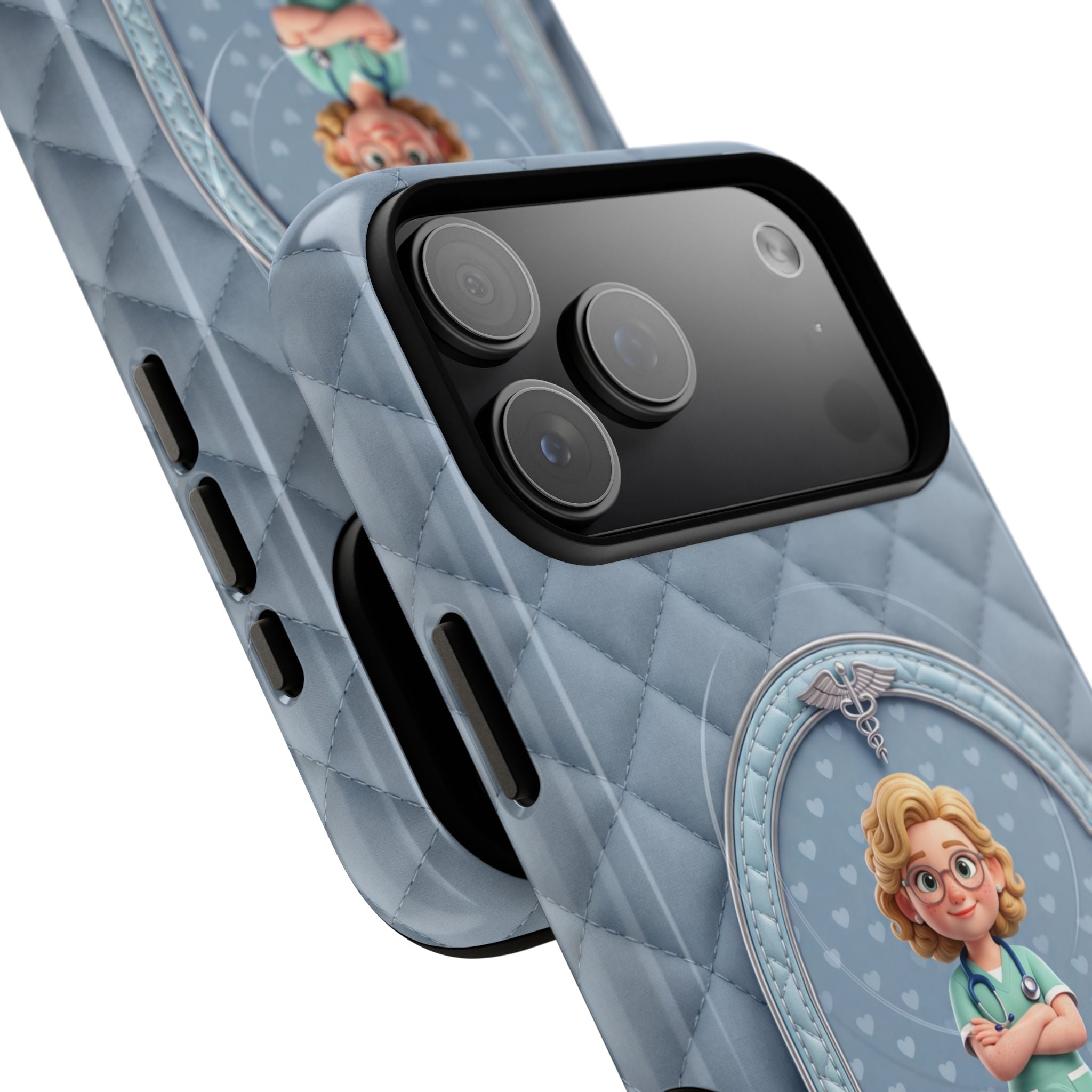 Personalized Nurse Phone Case | Quilted Badge Design, Custom Name iPhone Case