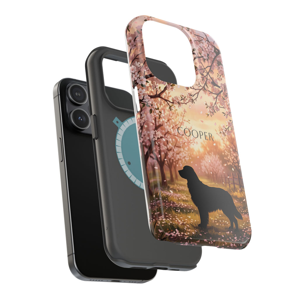 Personalized Golden Retriever Autumn Forest Phone Case — Wireless Charging Cover