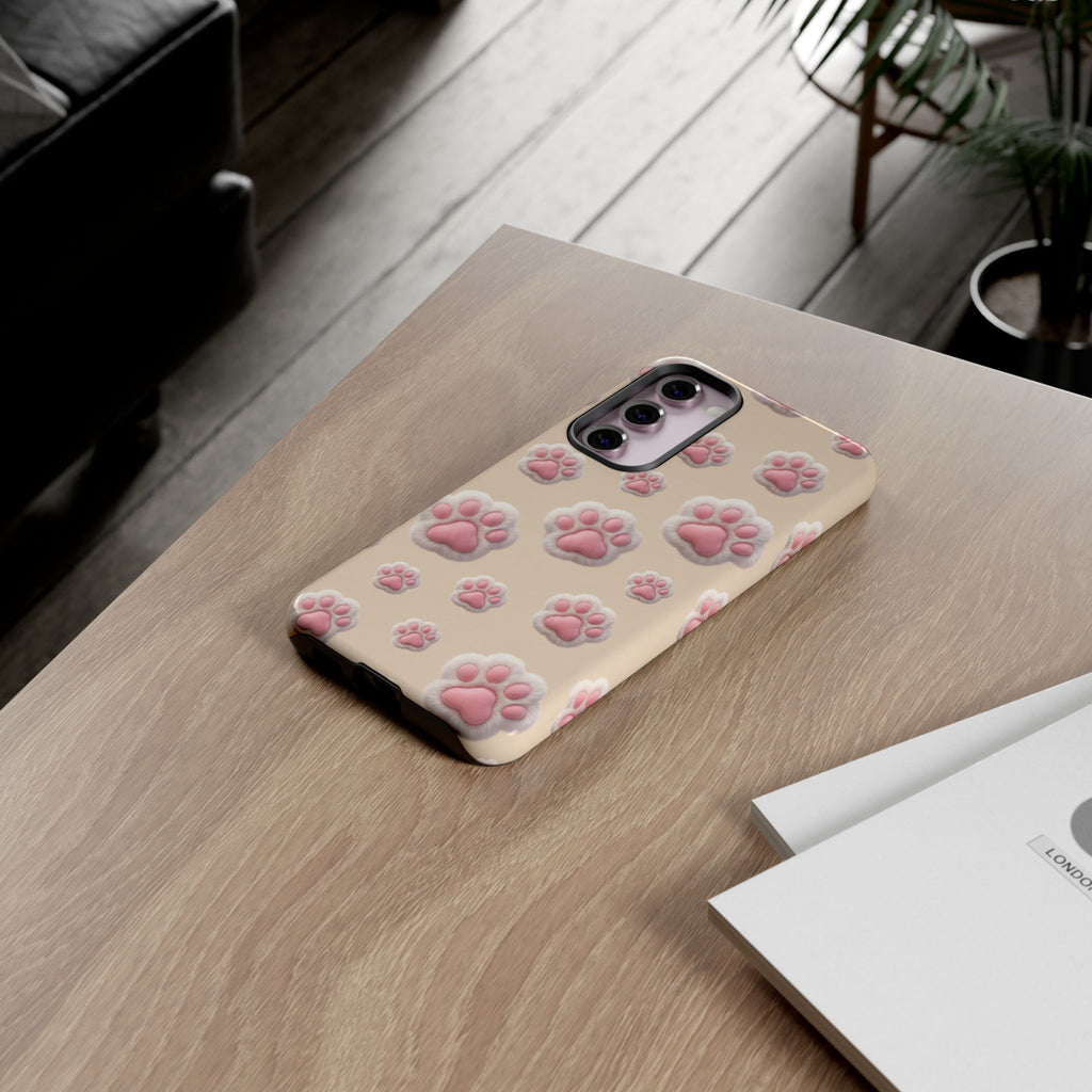 Golden Retriever Paw Print Phone Case | Cute Pink Paw Pattern for Dog Lovers | iPhone & Samsung