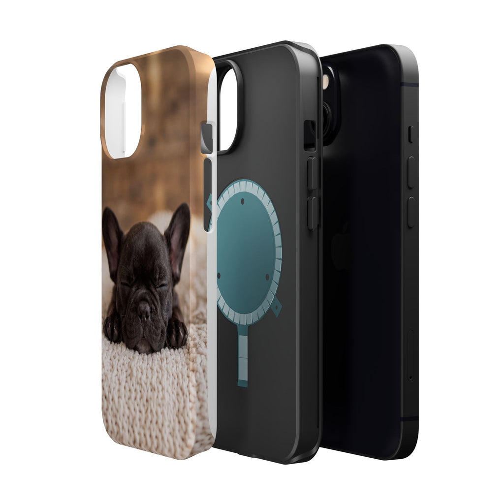 Sleepy French Bulldog Phone Case — Impact-Resistant Wireless Charging Cover