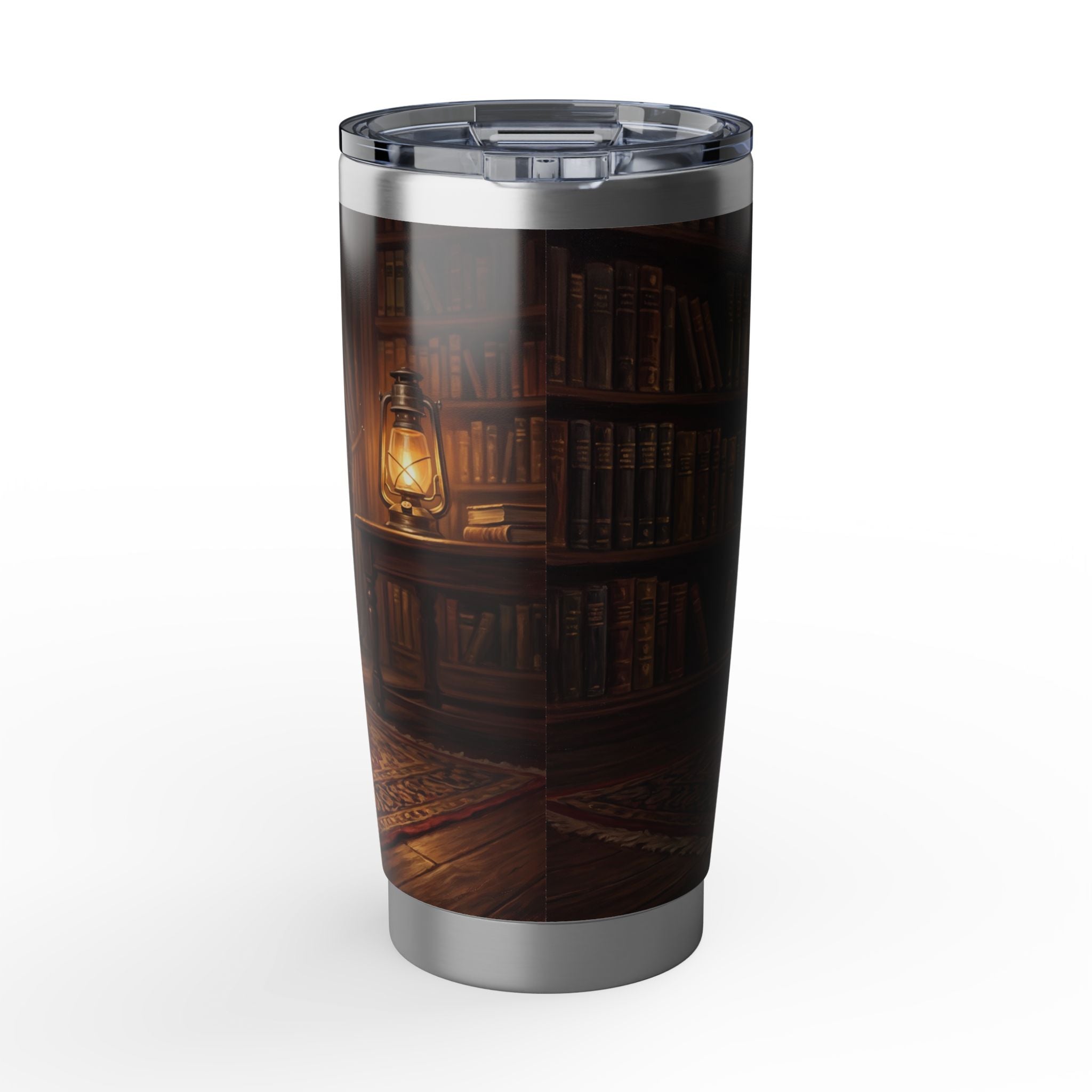 Dachshund Royal Portrait Stainless Tumbler — 20 oz Personalized Travel Mug with Vintage Library Design