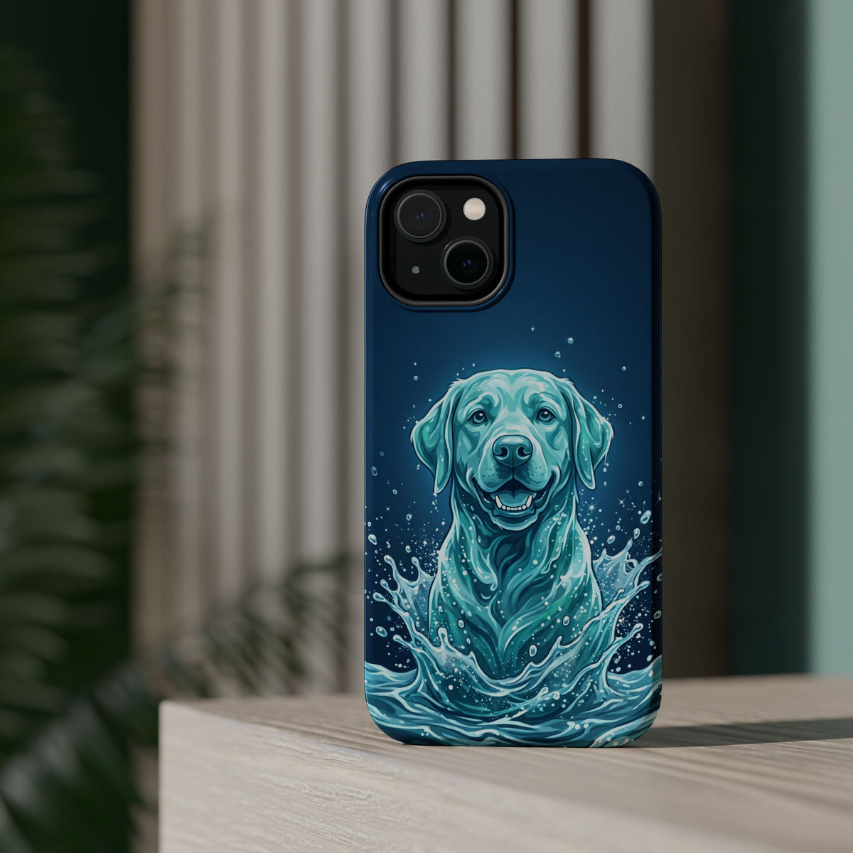 Water Splash Labrador Phone Case — Tough Magnetic Case with Wireless Charging