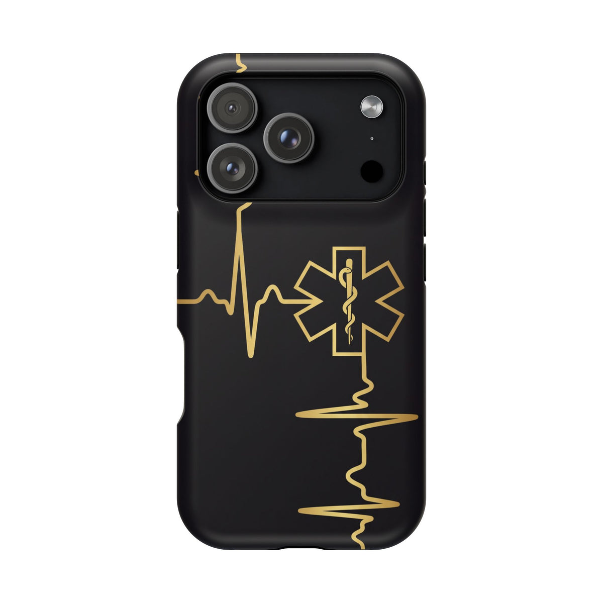 Paramedic/EMT Heartbeat Line Phone Case — Magnetic Wireless Charging Cover