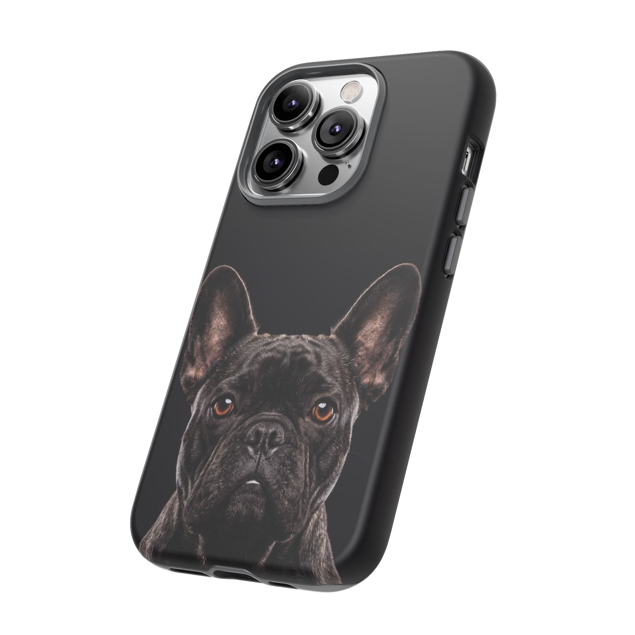 Front-Facing French Bulldog Phone Case | Dramatic Black Studio Portrait | Samsung & iPhone