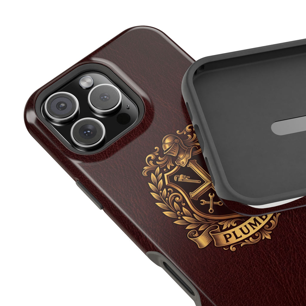 Plumber Crest Phone Case — Heraldic Shield Design Wireless Charging Cover