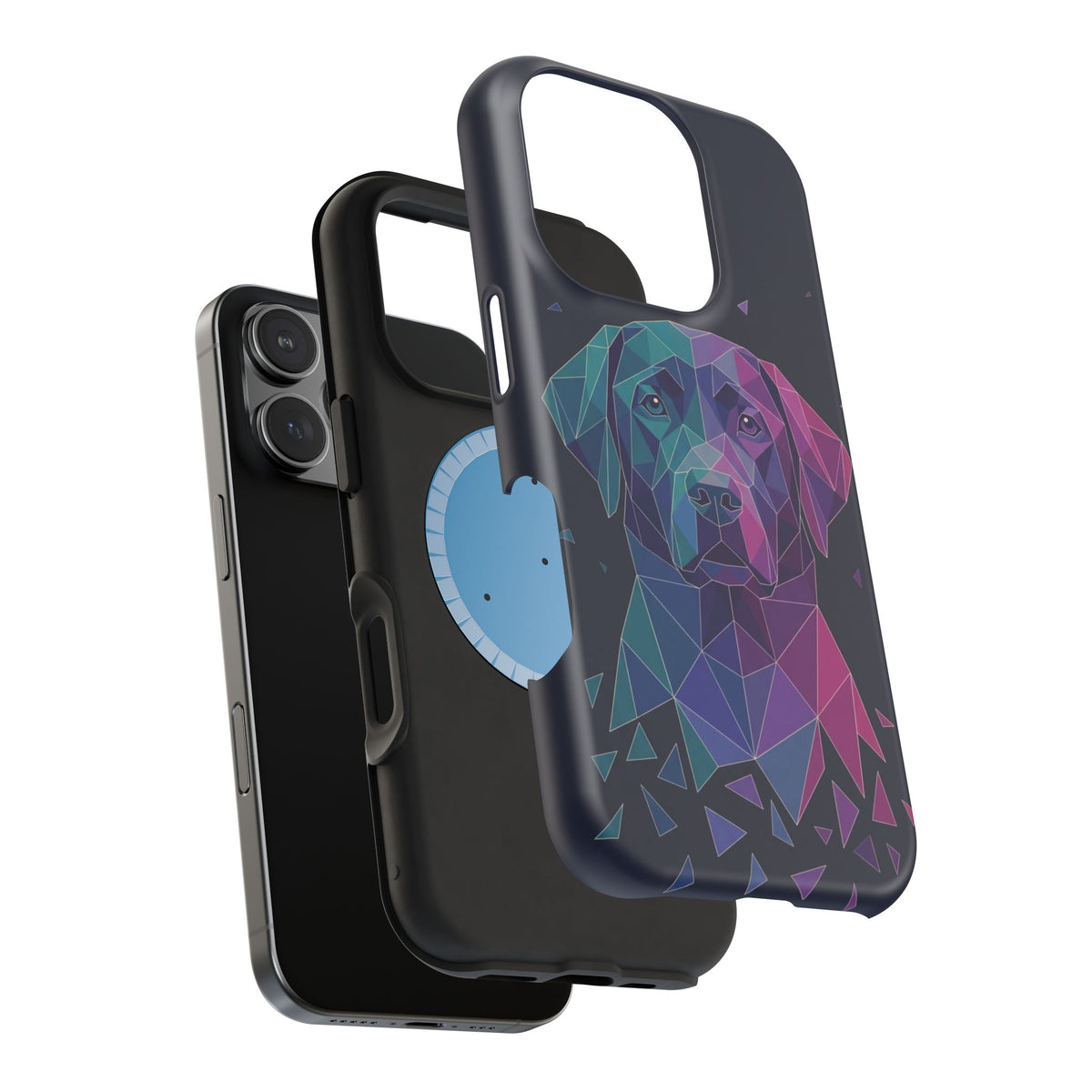 Geometric Labrador Phone Case — Tough Magnetic Case with Wireless Charging