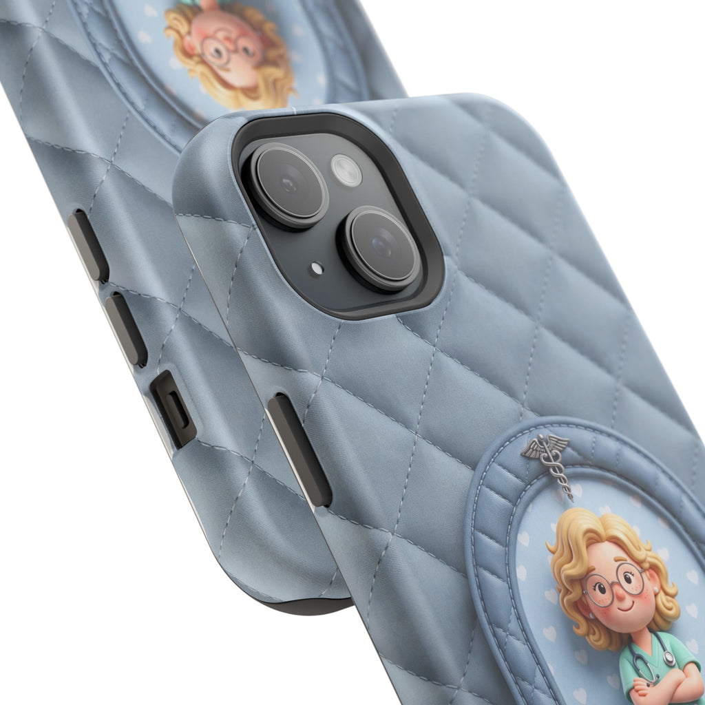 Personalized Quilted Nurse Phone Case — Wireless Charging Cover