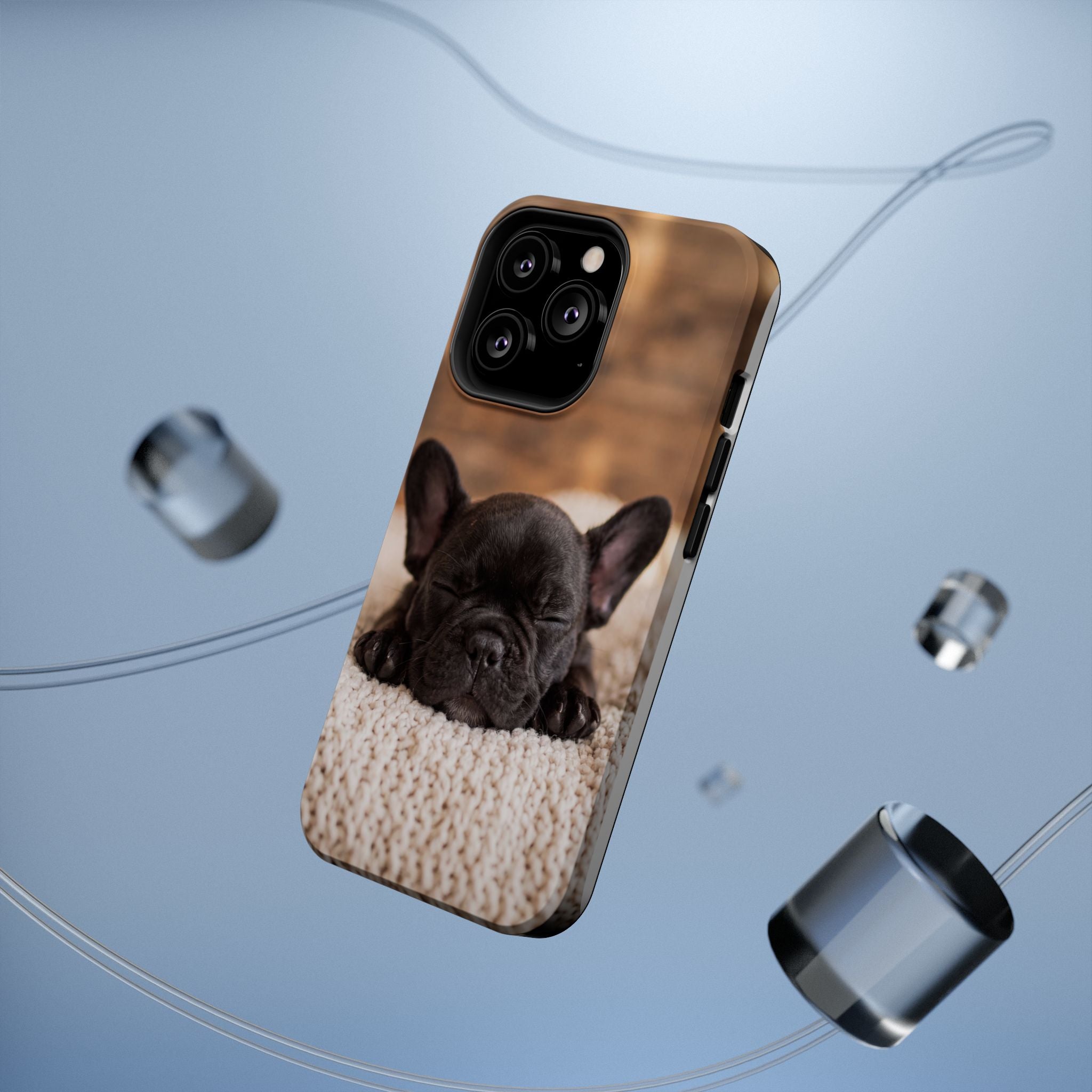 Sleepy French Bulldog Phone Case — Impact-Resistant Wireless Charging Cover