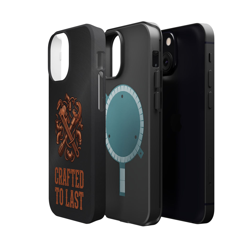 Crafted to Last Phone Case — Crossed Wrenches Wireless Charging Cover