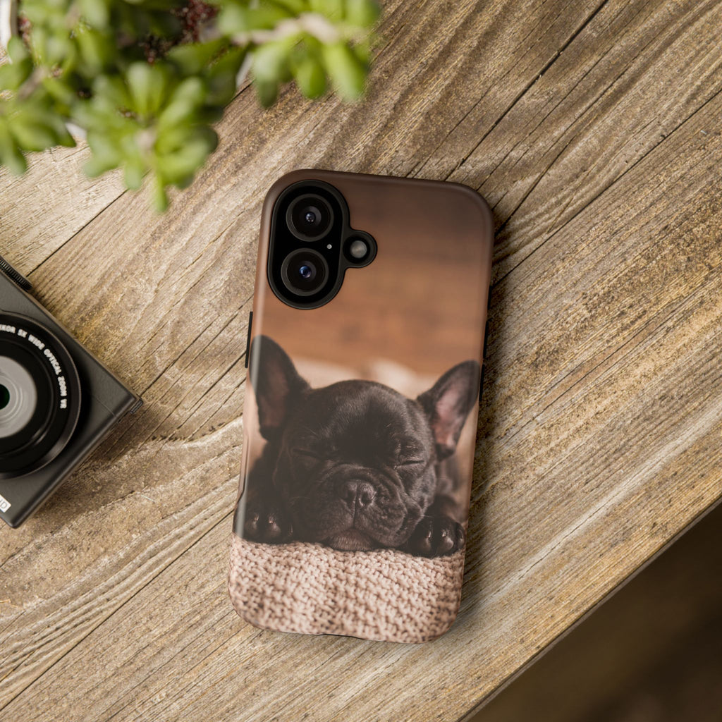 Sleeping French Bulldog Phone Case | Cozy Frenchie Resting on Blanket | iPhone & Samsung
