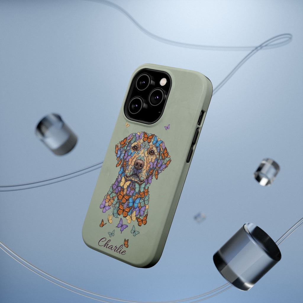 Personalized Butterfly Labrador Phone Case — Tough Magnetic Case with Wireless Charging