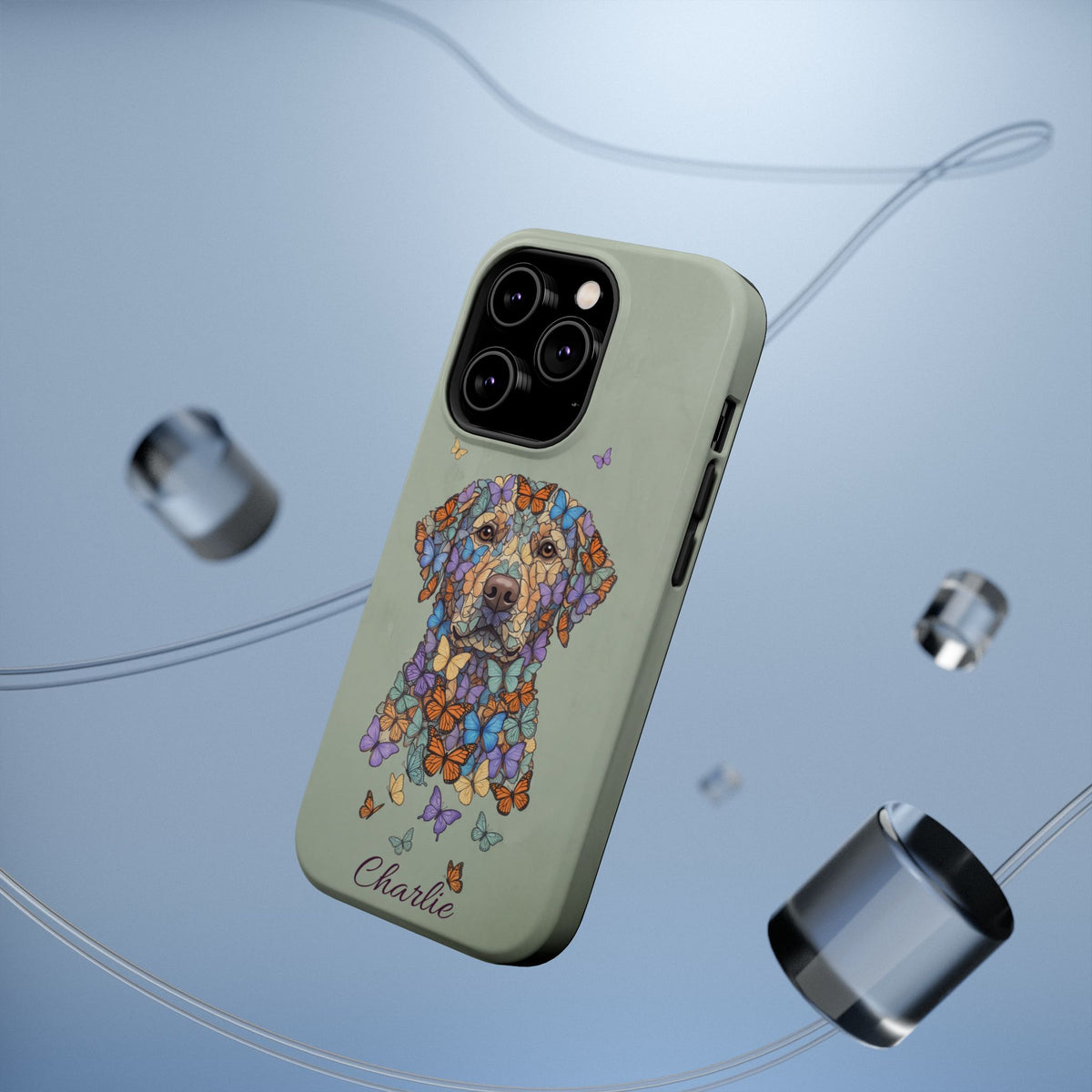 Personalized Butterfly Labrador Phone Case — Tough Magnetic Case with Wireless Charging