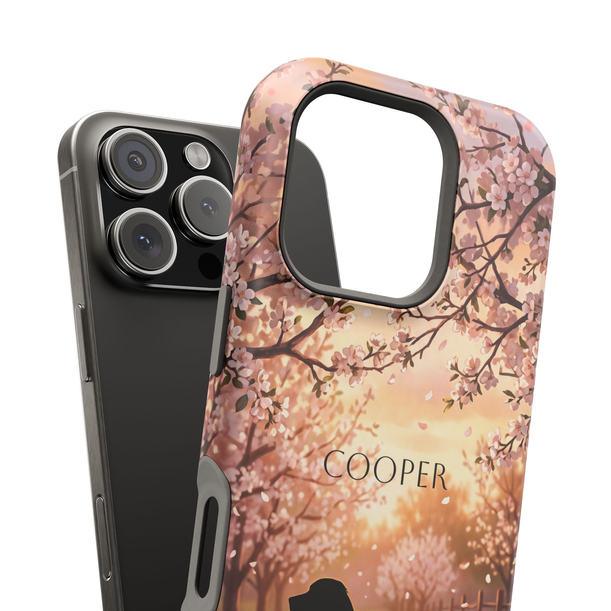 Personalized Golden Retriever Autumn Forest Phone Case — Wireless Charging Cover