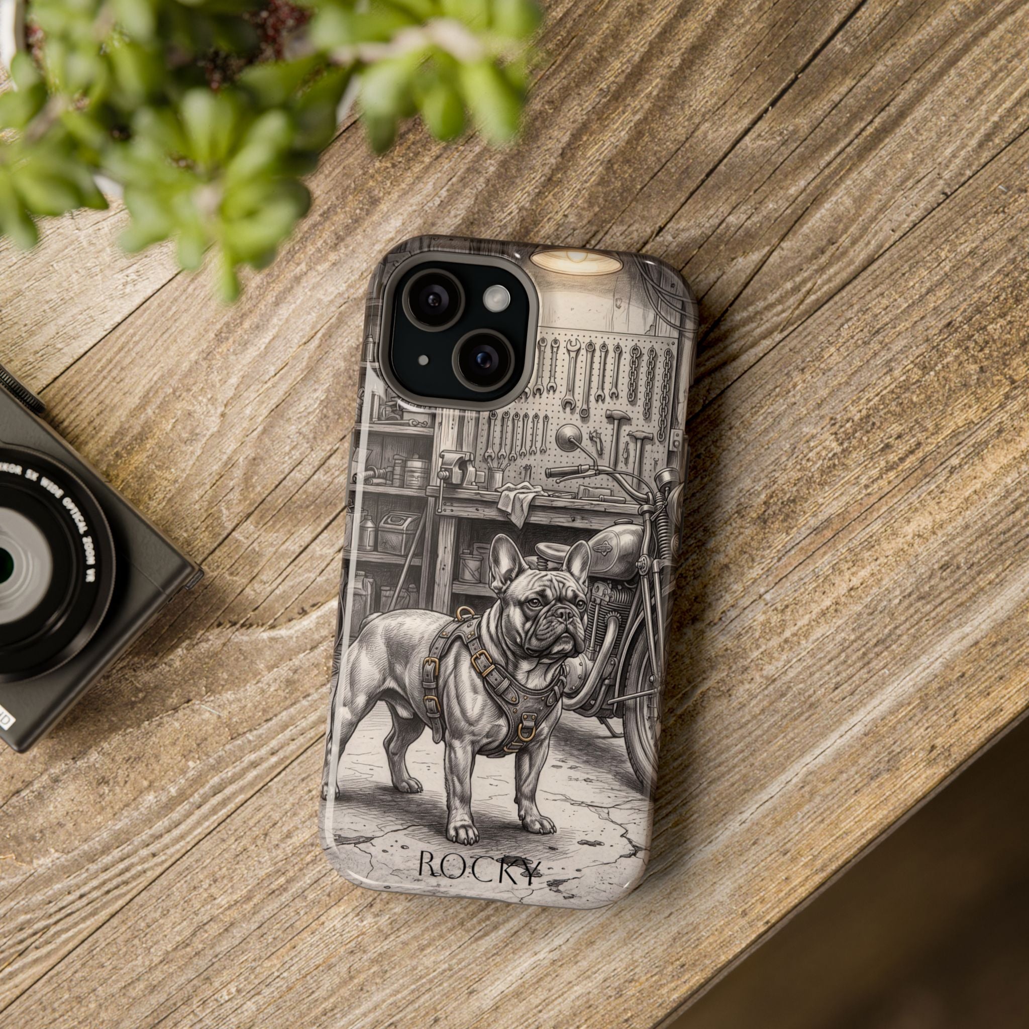 Personalized French Bulldog Vintage Street Phone Case — Wireless Charging Cover