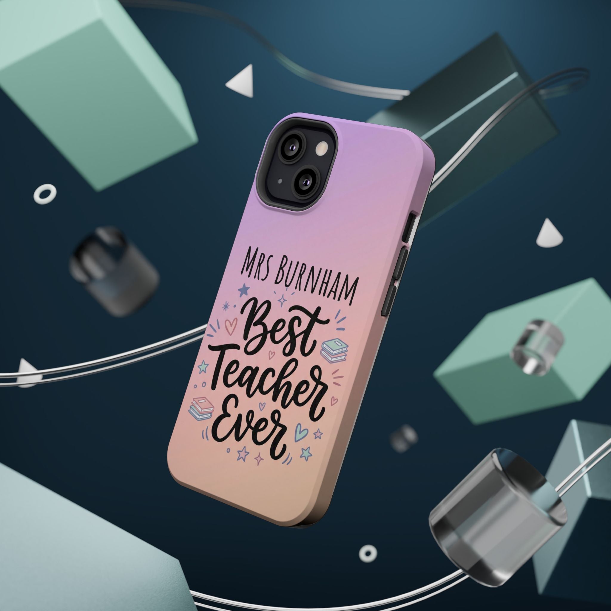 Best Teacher Ever Personalized Phone Case — Wireless Charging Cover