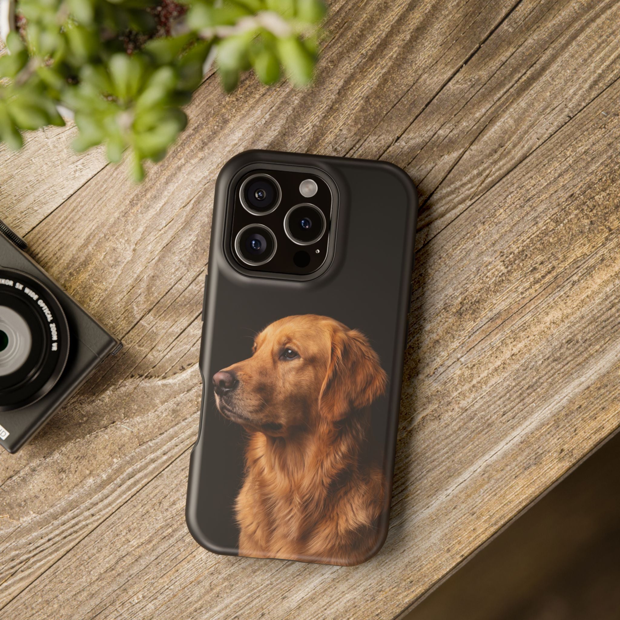 Golden Retriever Portrait Phone Case — Impact-Resistant Wireless Charging Cover