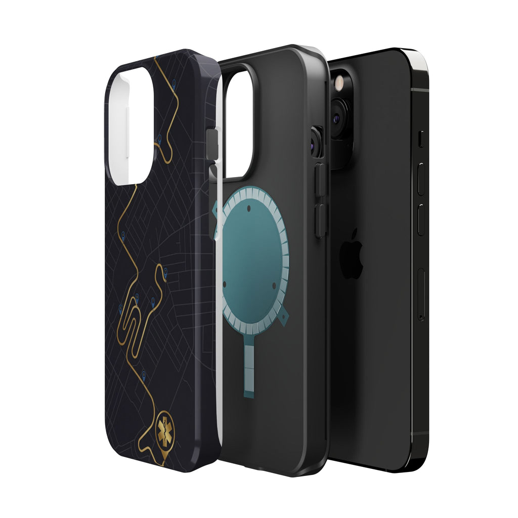 Paramedic/EMT Route Line Phone Case — Magnetic Wireless Charging Cover