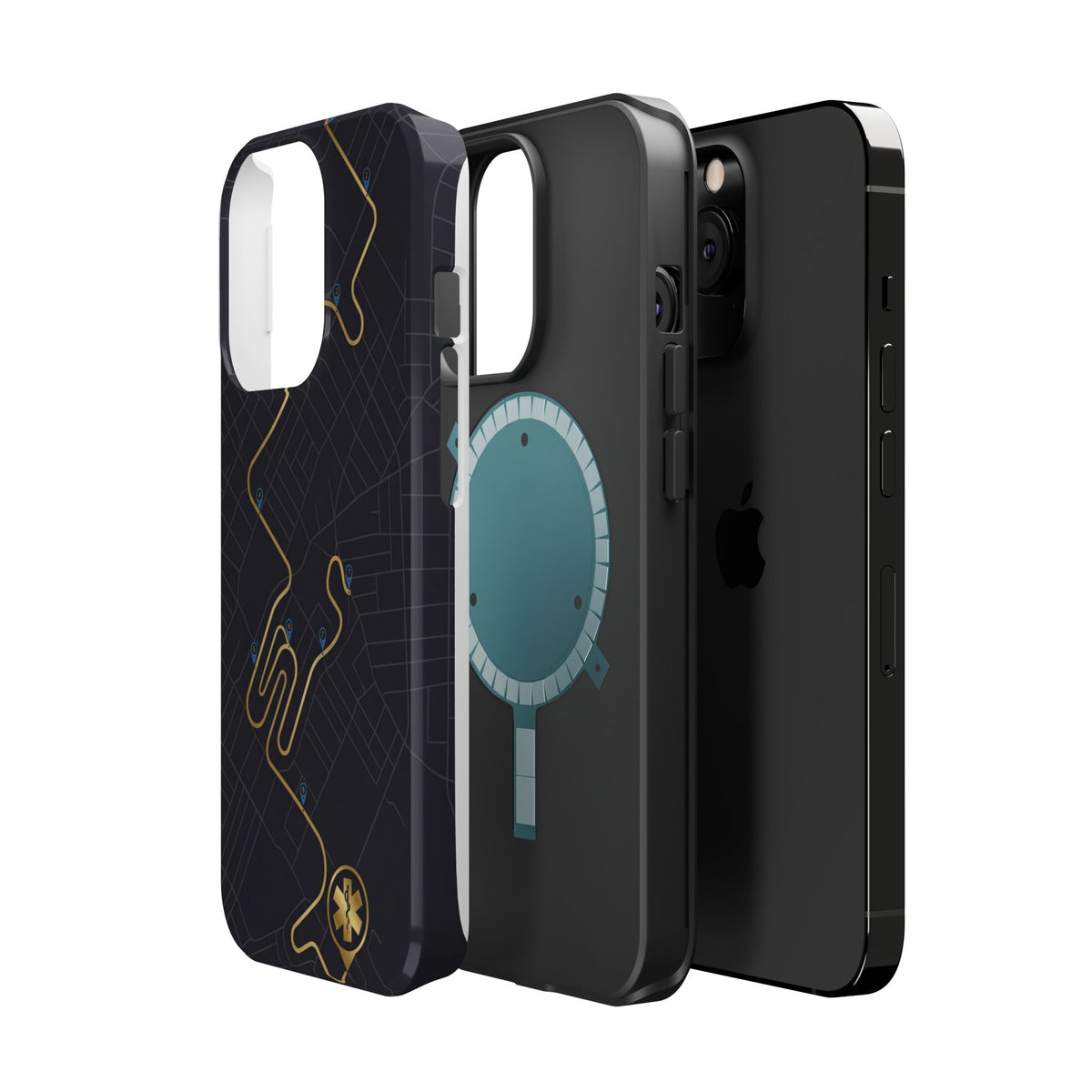 Paramedic/EMT Route Line Phone Case — Magnetic Wireless Charging Cover
