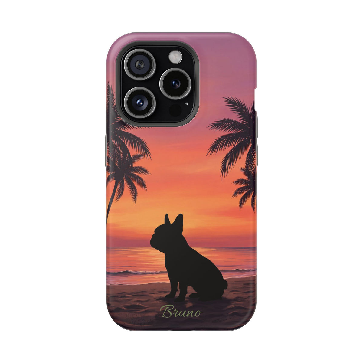Personalized French Bulldog Tropical Beach Phone Case — Wireless Charging Cover