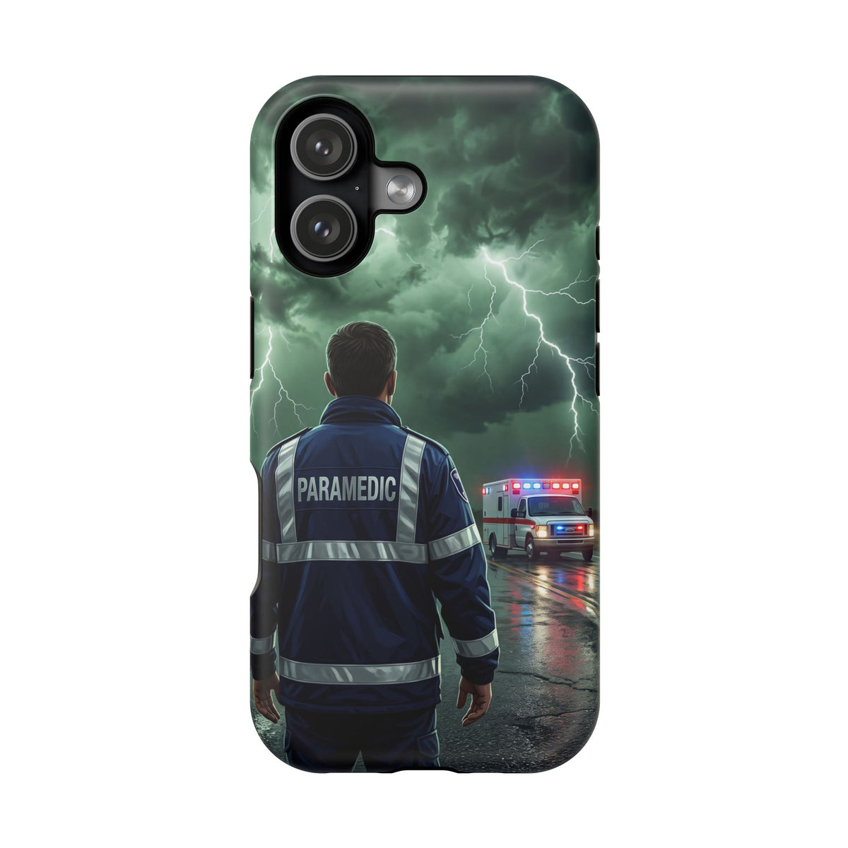 Paramedic Green Storm Phone Case — Magnetic Wireless Charging Cover