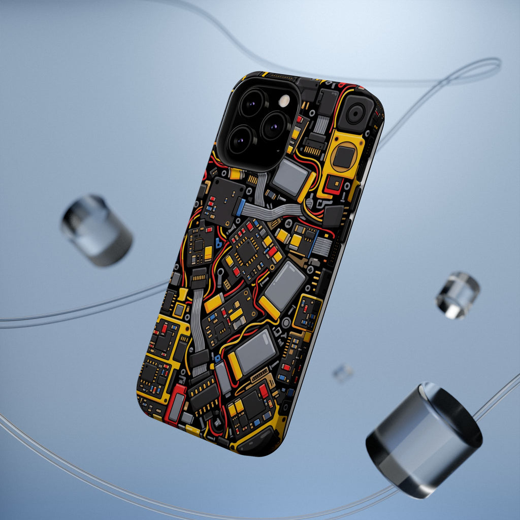 Voltage Board Phone Case — Yellow Circuit Wireless Charging Cover