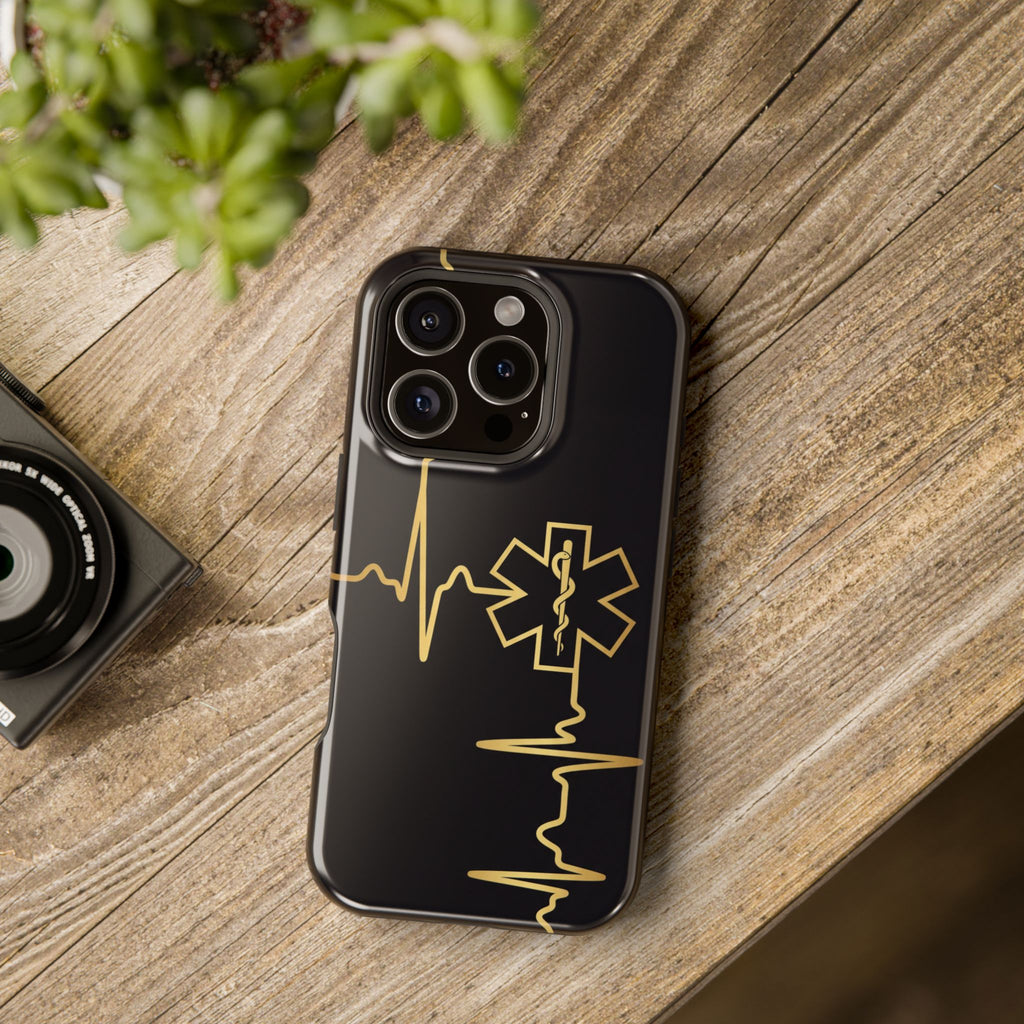 Paramedic/EMT Heartbeat Line Phone Case — Magnetic Wireless Charging Cover