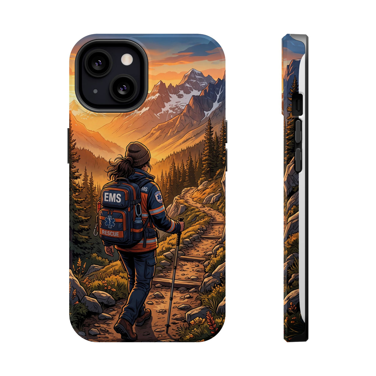 Paramedic/EMT Mountain Phone Case — Magnetic Wireless Charging Cover