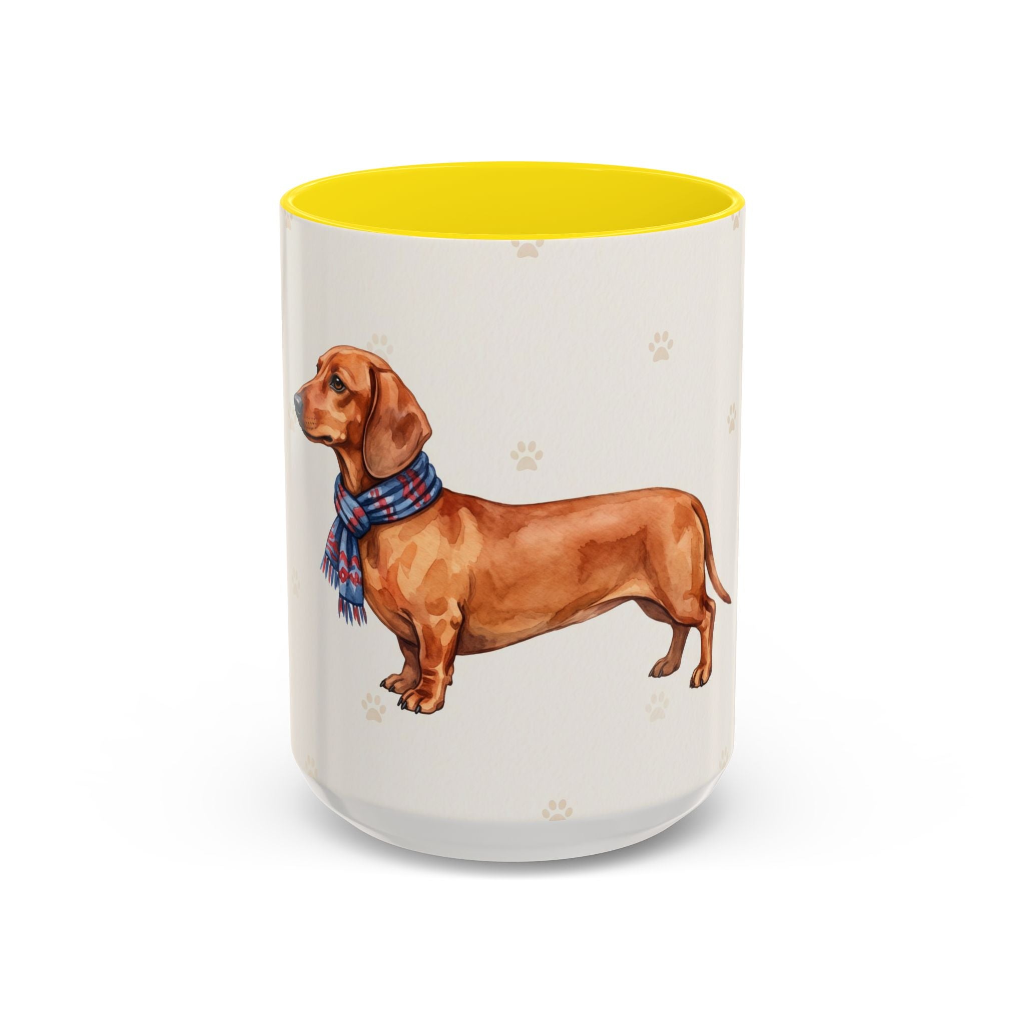 Dachshund Lover Mug – Wiener Dog with Scarf, Cute Watercolor Dachshund Gift Mug