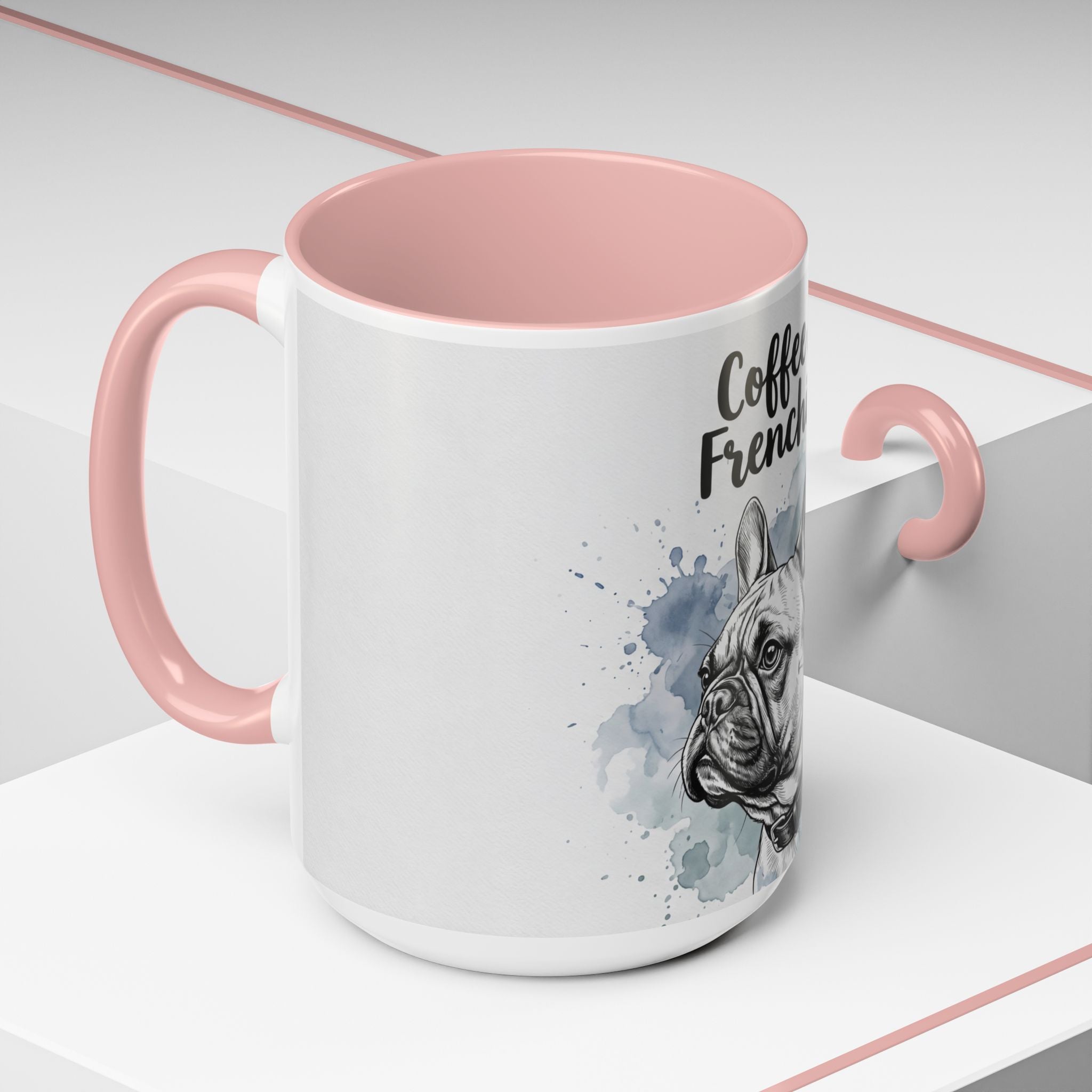 Coffee & Frenchies Mug | French Bulldog Lover Gift | Watercolor Dog Mug