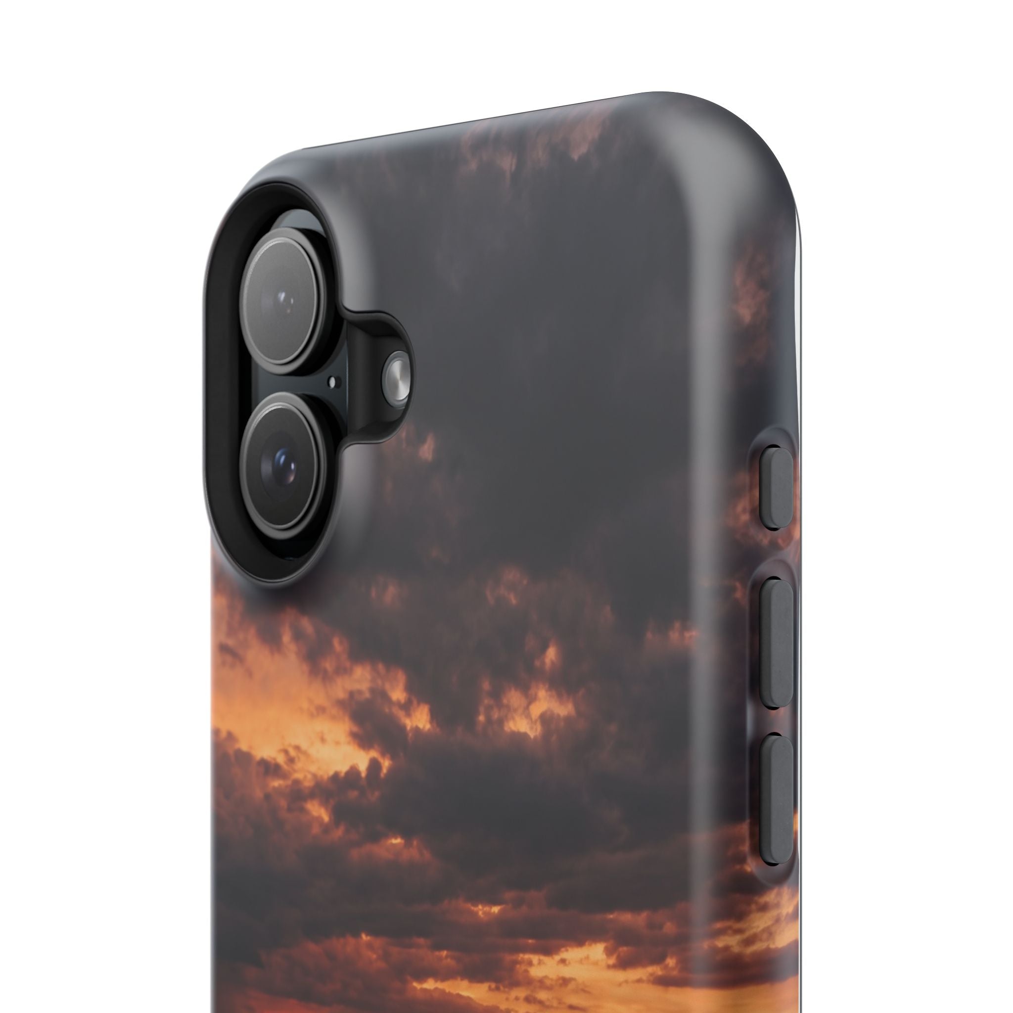 Sunset Paw Print Phone Case — Impact-Resistant Wireless Charging Cover