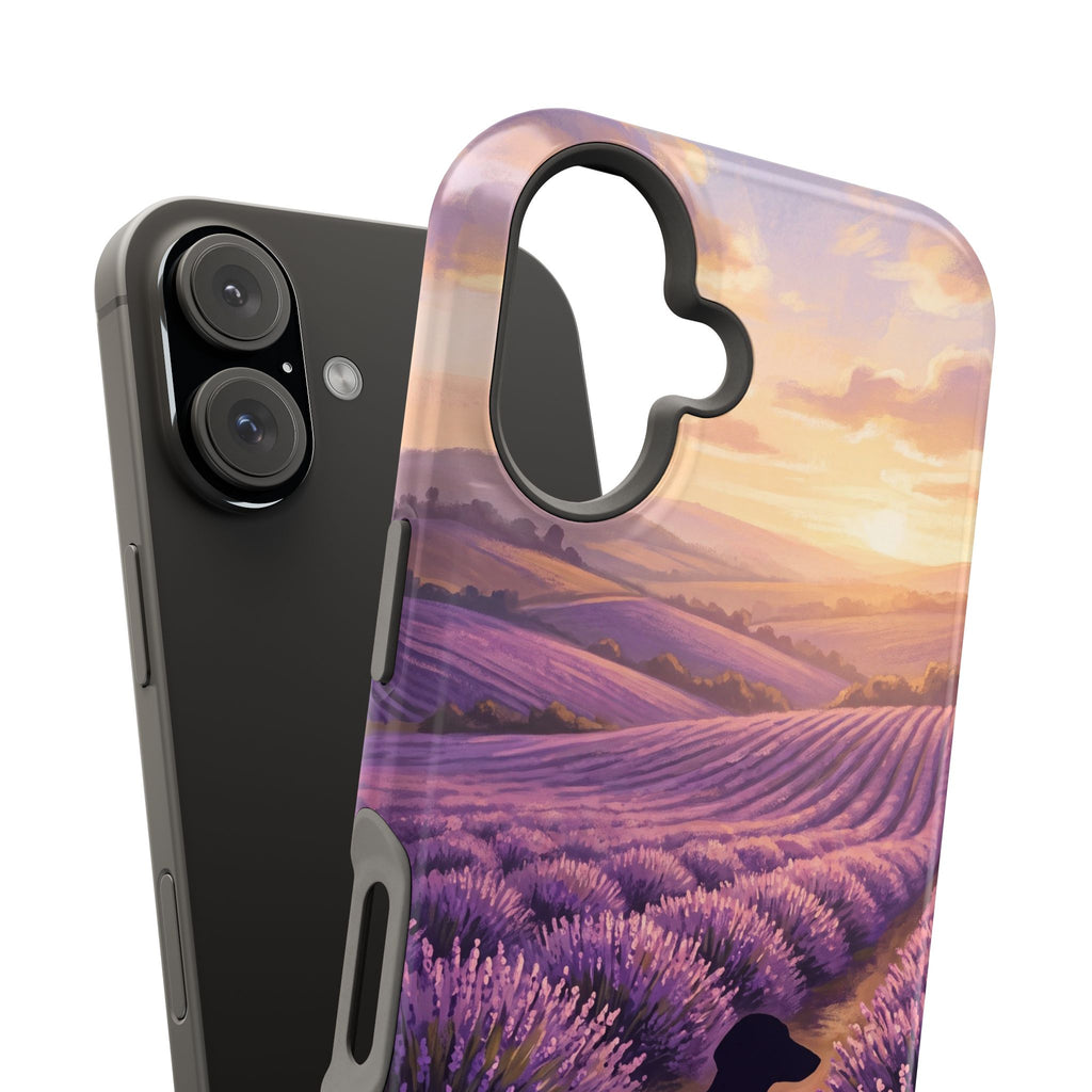 Personalized Dachshund Lavender Field Phone Case — Wireless Charging Cover