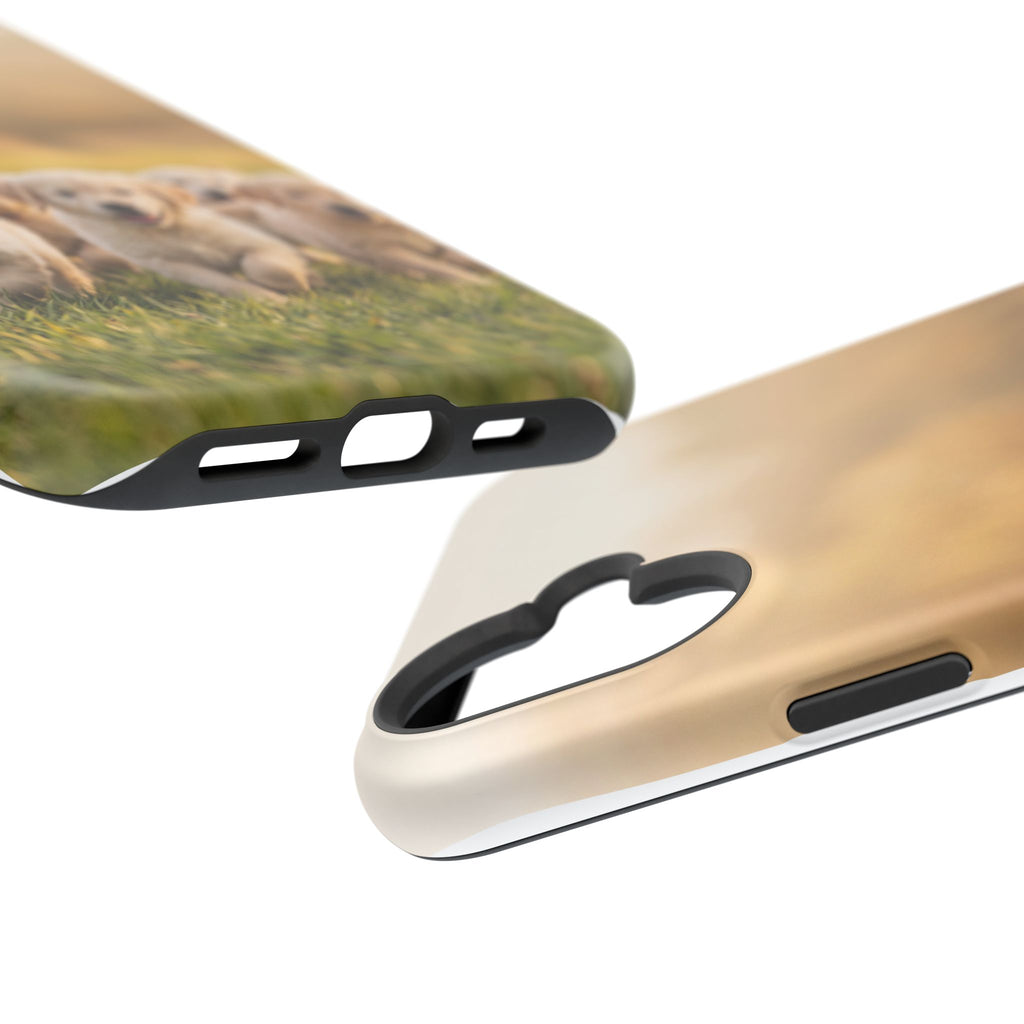 Golden Retriever Puppies Phone Case — Impact-Resistant Wireless Charging Cover