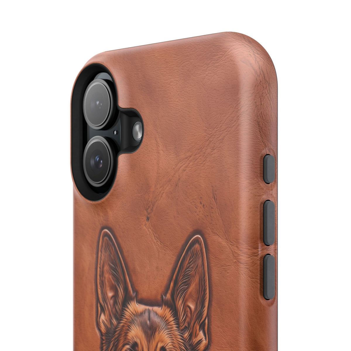 German Shepherd Phone Case | Western Tooled Art — Tough Magnetic Case with Wireless Charging