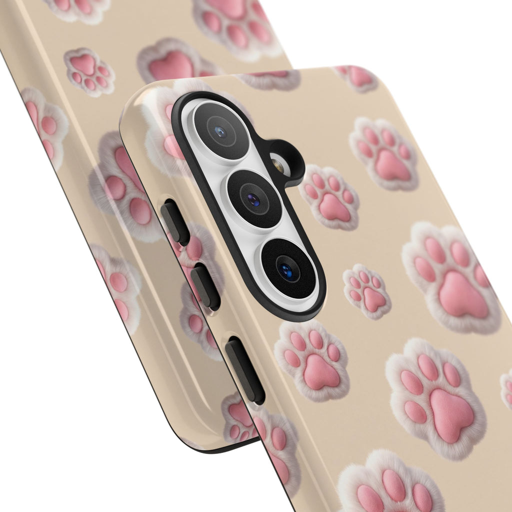 Golden Retriever Paw Print Phone Case | Cute Pink Paw Pattern for Dog Lovers | iPhone & Samsung