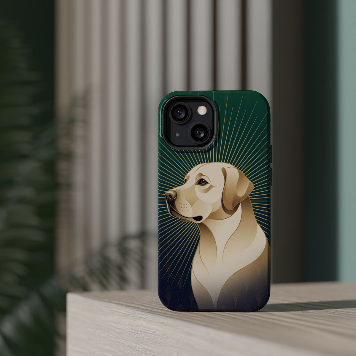 Art Deco Labrador Phone Case — Tough Magnetic Case with Wireless Charging
