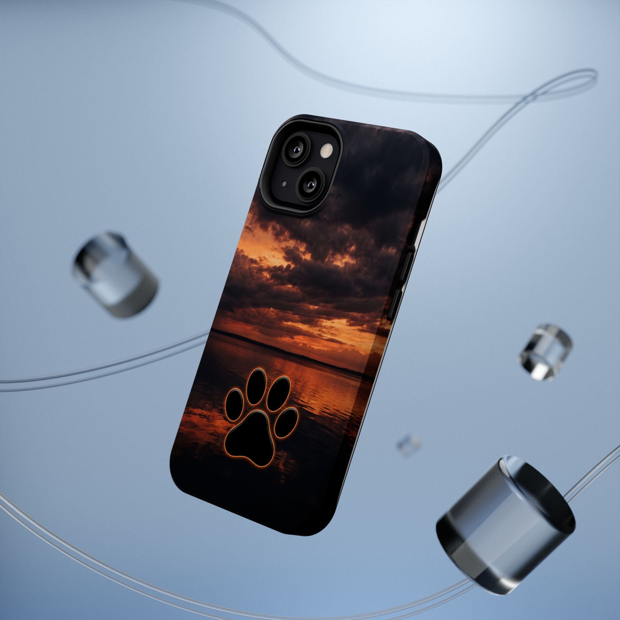 Paw Sunset Magnetic Impact-Resistant Phone Case for iPhone and Samsung Galaxy series