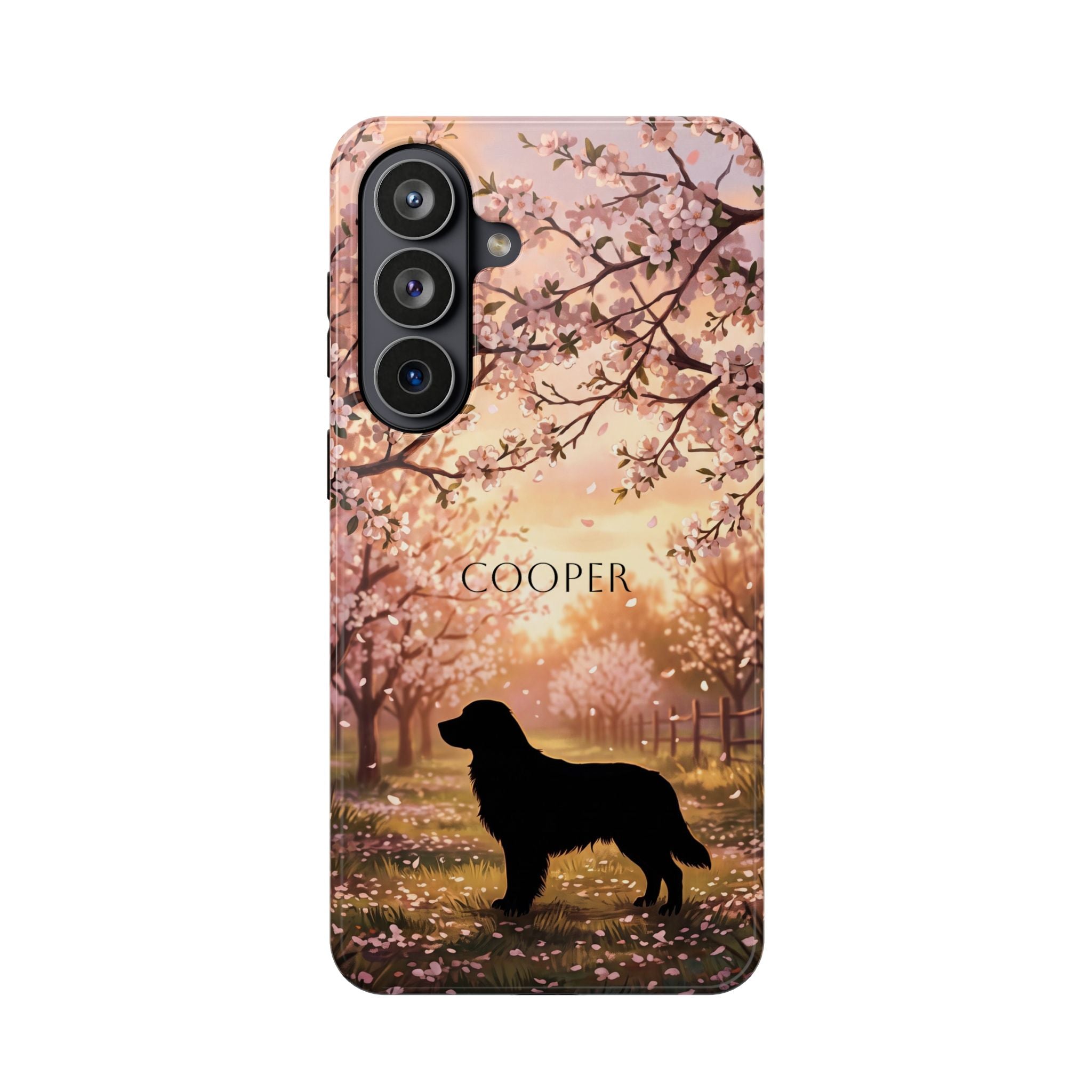 Personalized Golden Retriever Autumn Forest Phone Case — Wireless Charging Cover