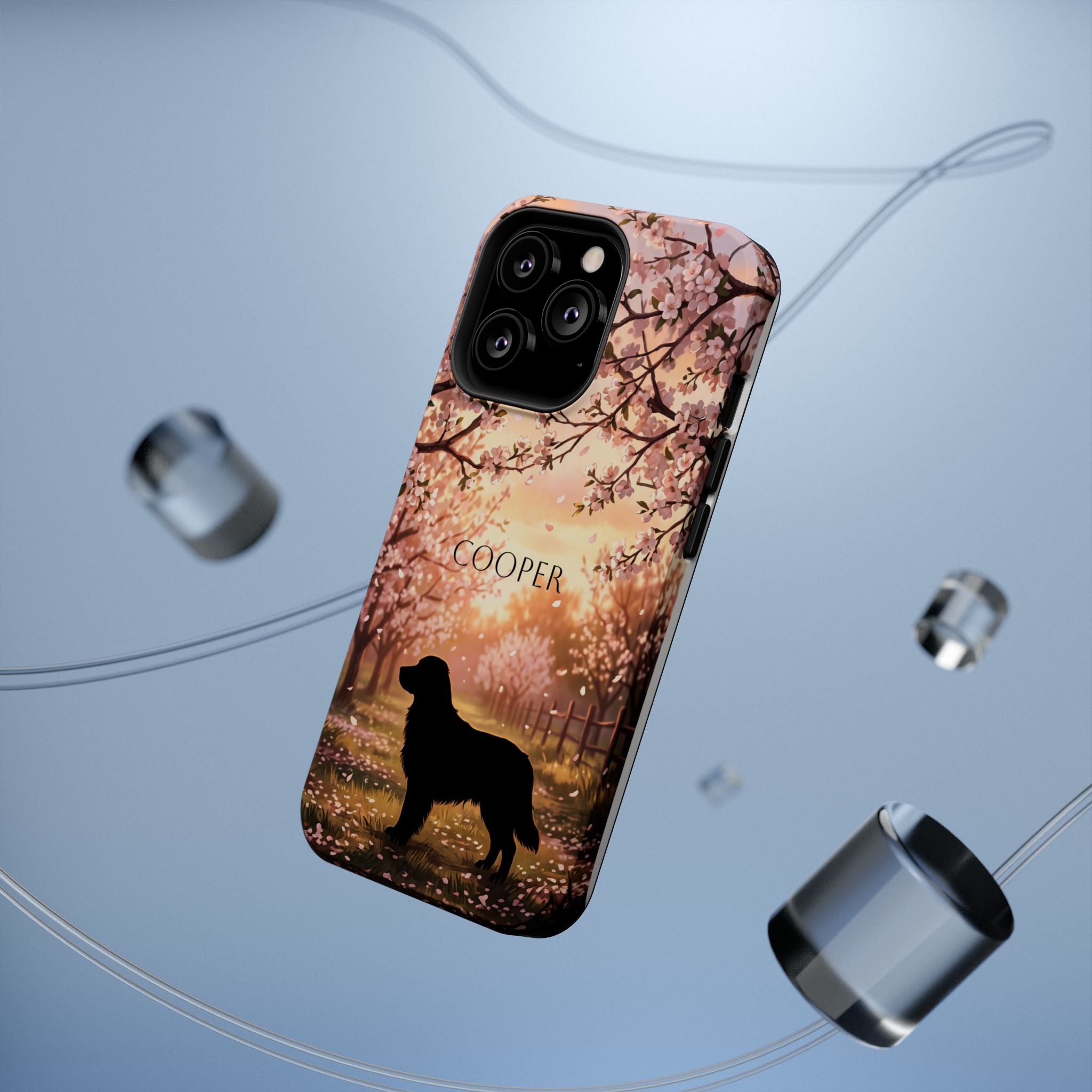 Personalized Golden Retriever Autumn Forest Phone Case — Wireless Charging Cover