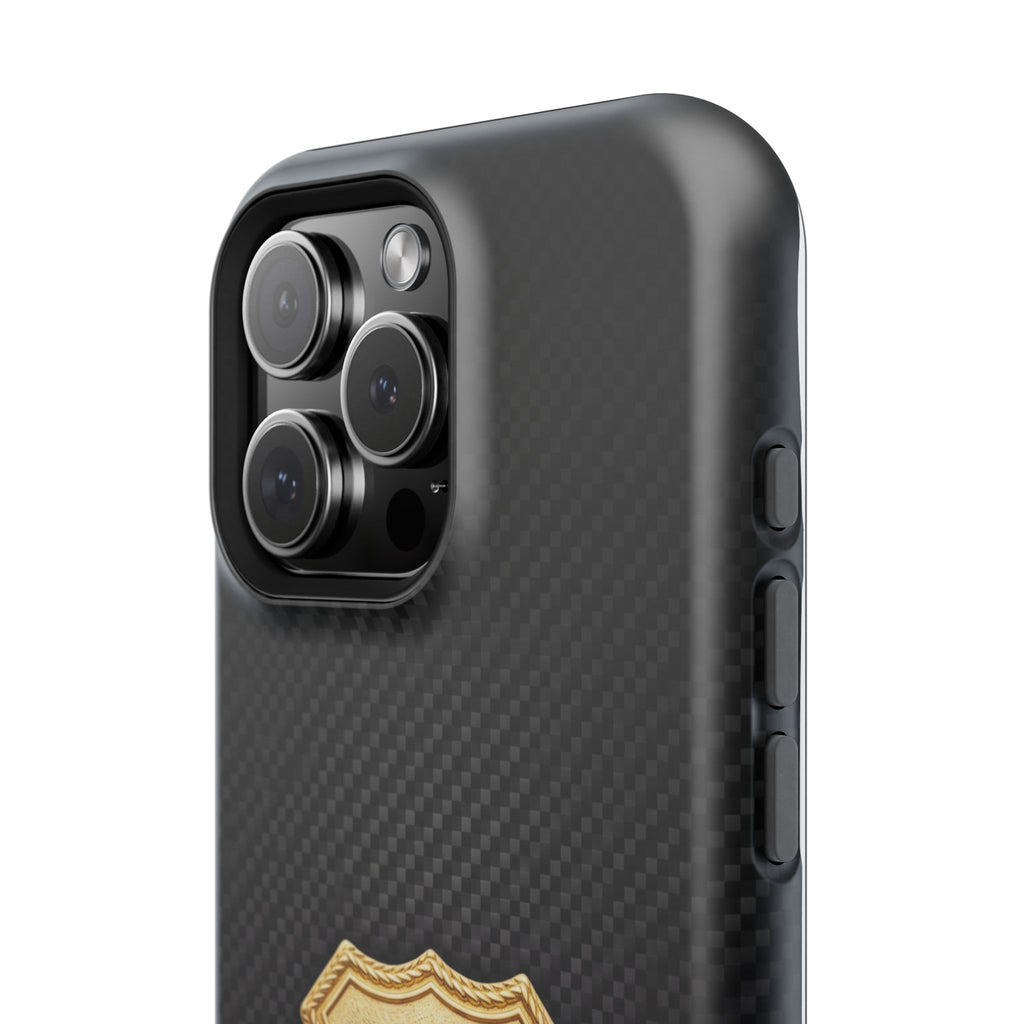 Gold Paramedic Badge Black Phone Case — Magnetic Wireless Charging Cover