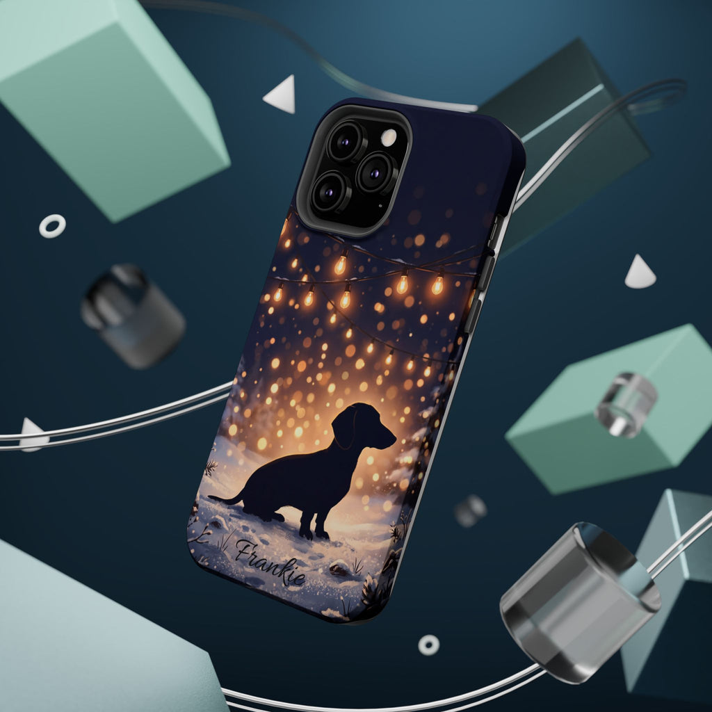 Personalized Dachshund Golden Sparks Phone Case — Wireless Charging Cover