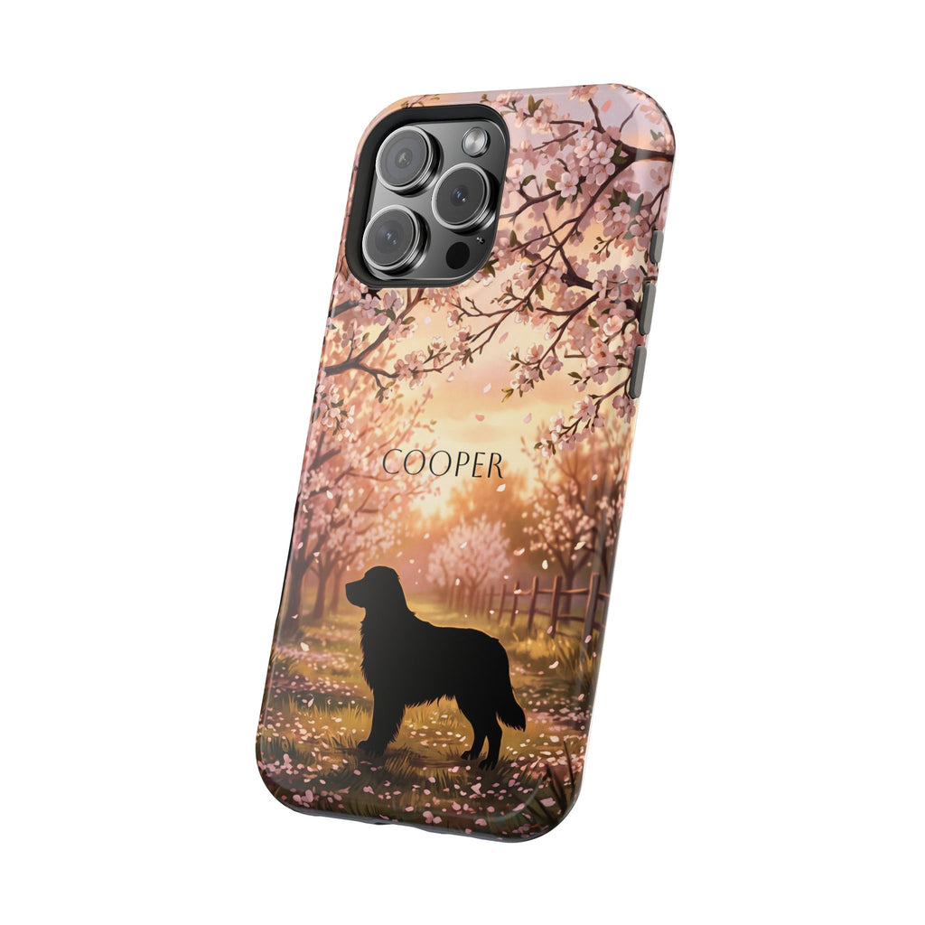 Personalized Golden Retriever Autumn Forest Phone Case — Wireless Charging Cover