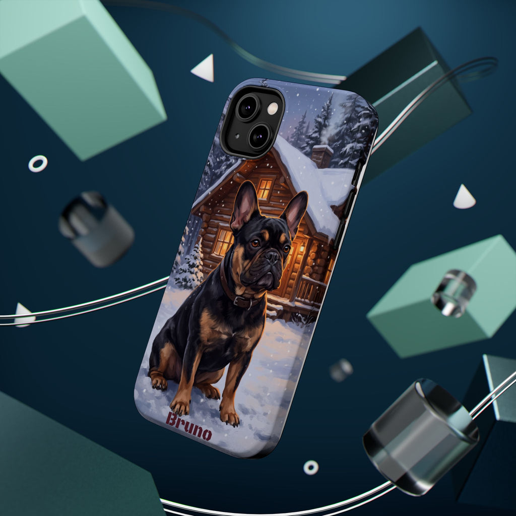 Personalized French Bulldog Cozy Cabin Phone Case — Wireless Charging Cover