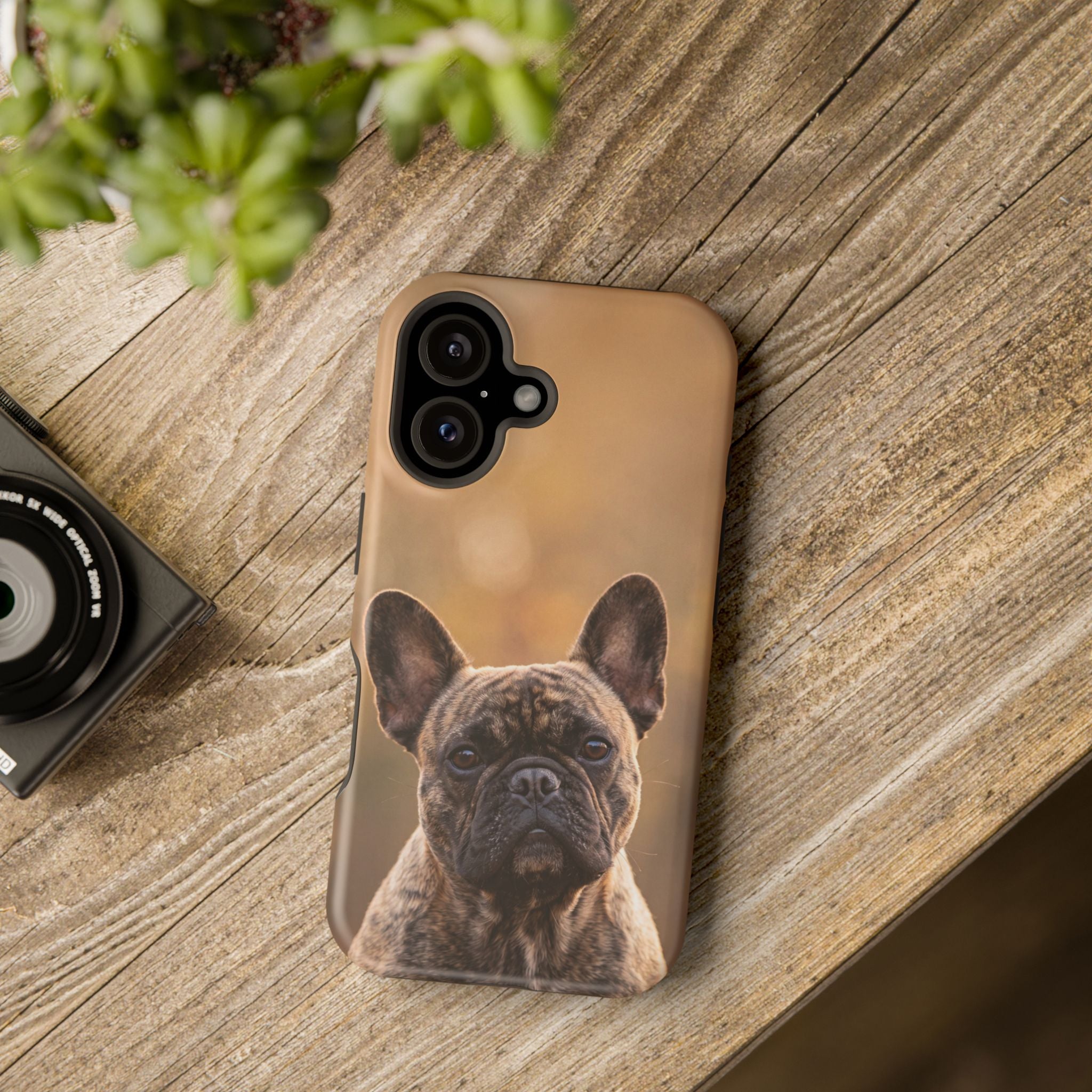 Brindle French Bulldog Phone Case — Impact-Resistant Wireless Charging Cover